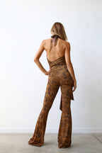 PANTALONI A ZAMPA IN LUREX TIGRE