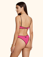 Bikini Donne Me fui Reggiseno ferretto con Slip Americano fisso Fucsia
