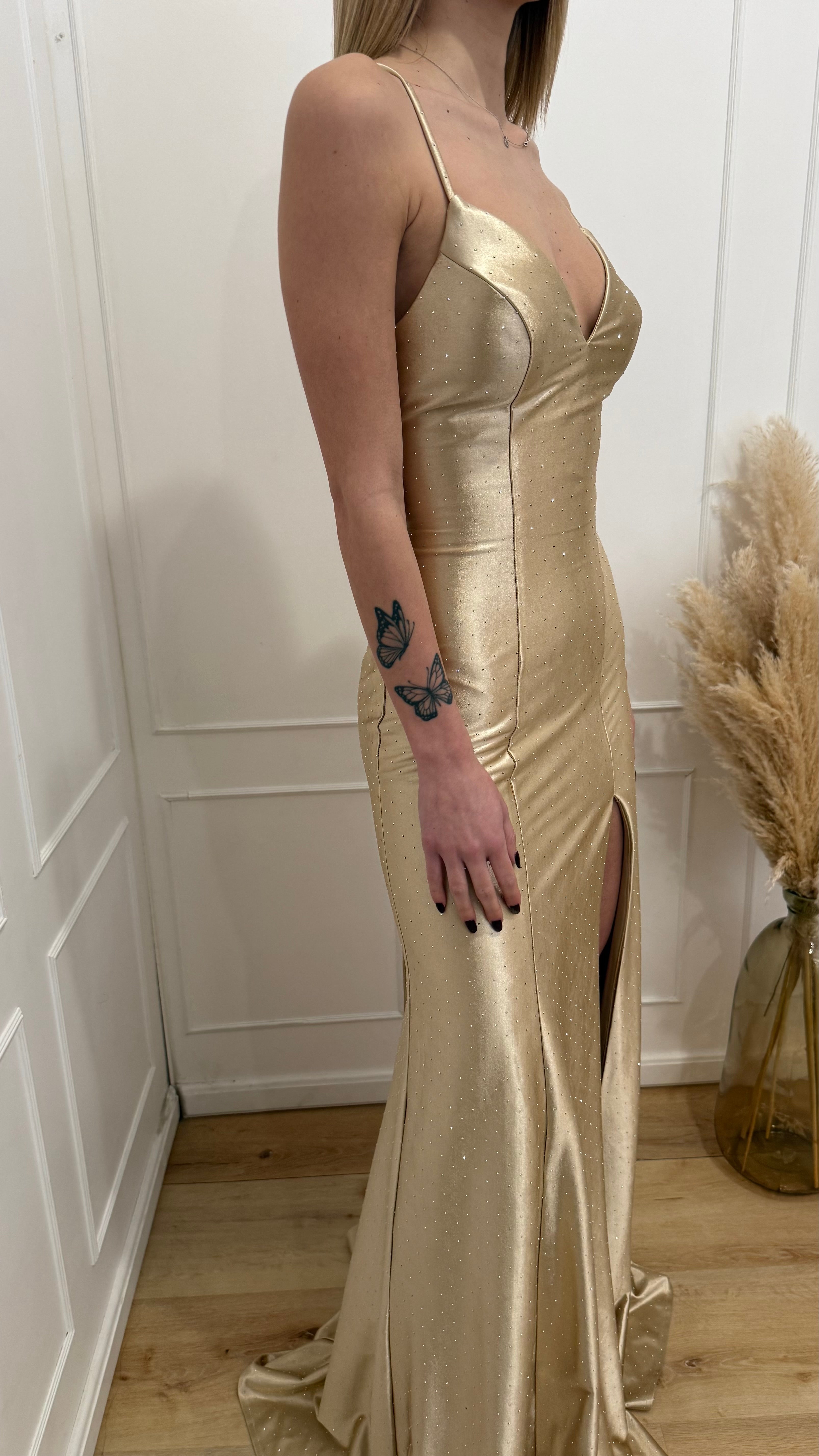 Abito lungo oro Vivien Luxury