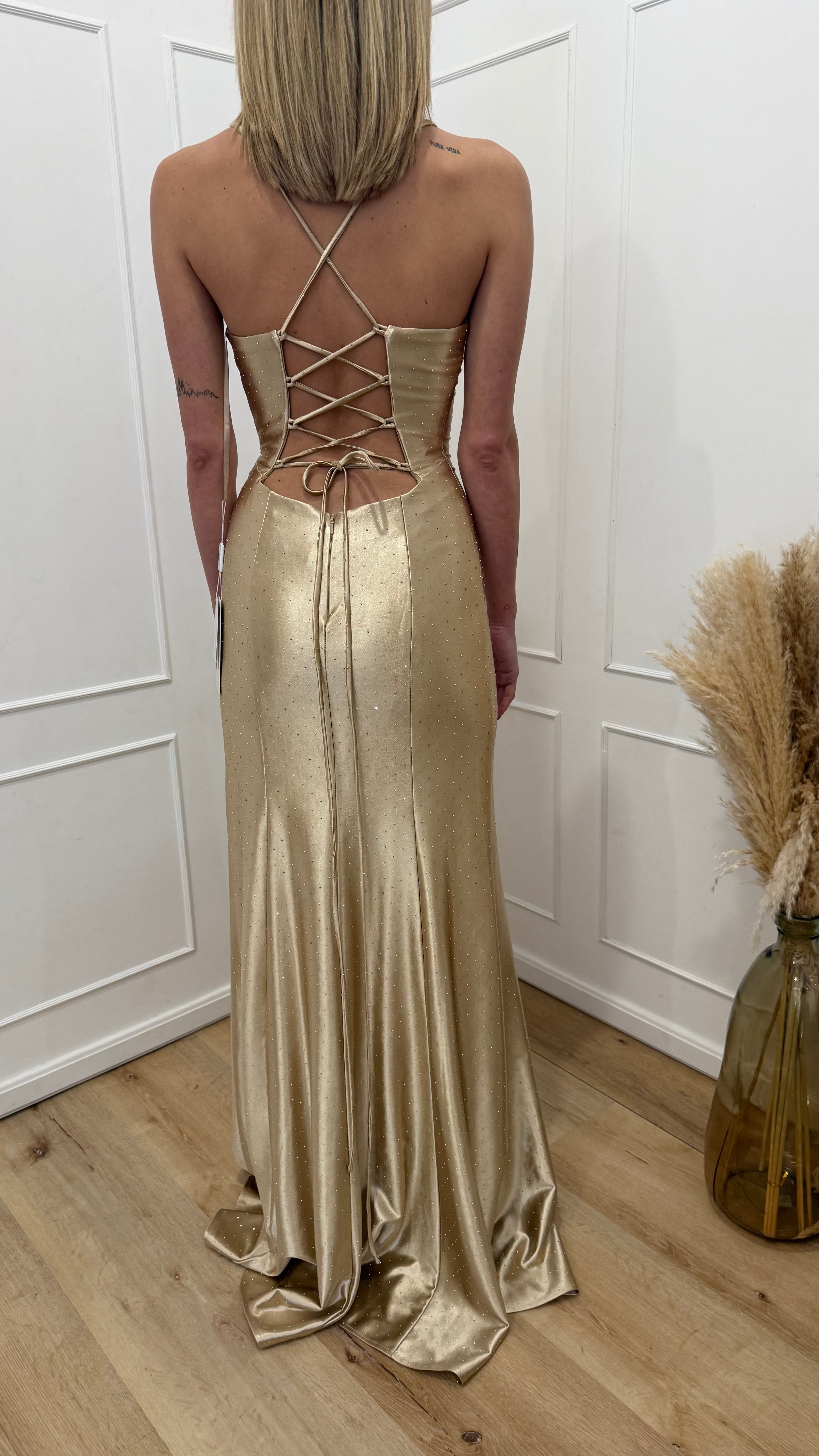 Abito lungo oro Vivien Luxury