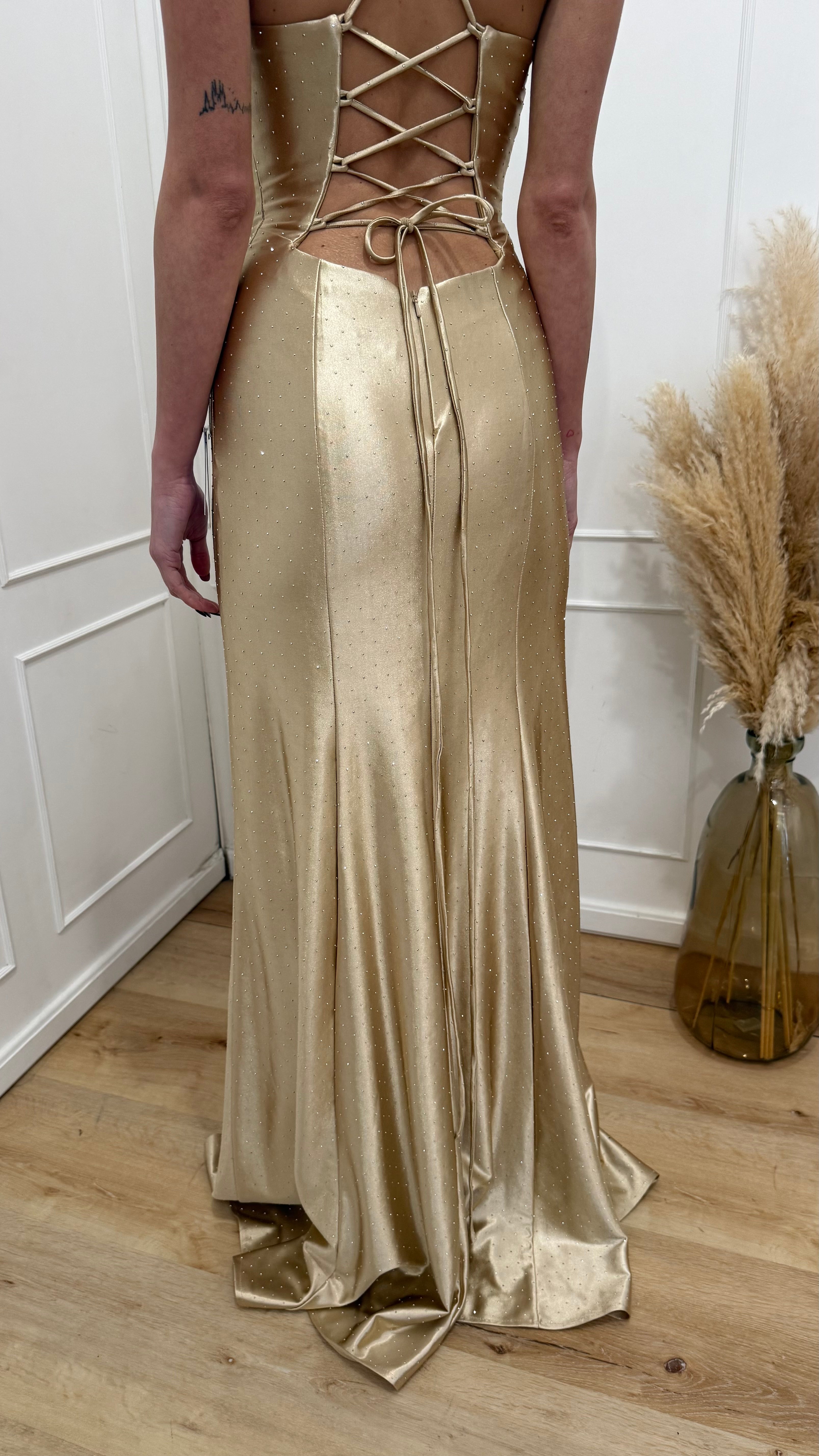 Abito lungo oro Vivien Luxury