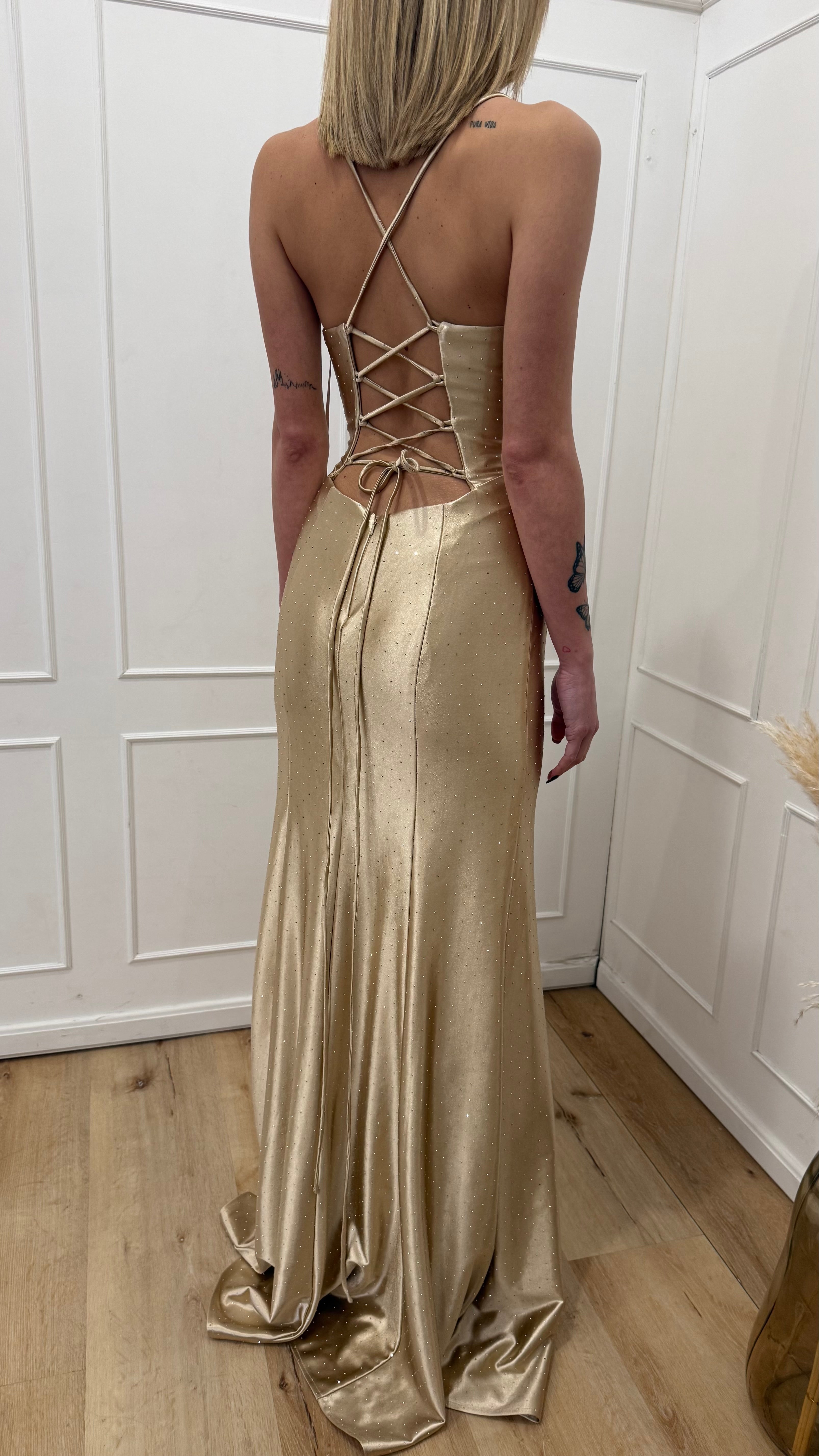Abito lungo oro Vivien Luxury