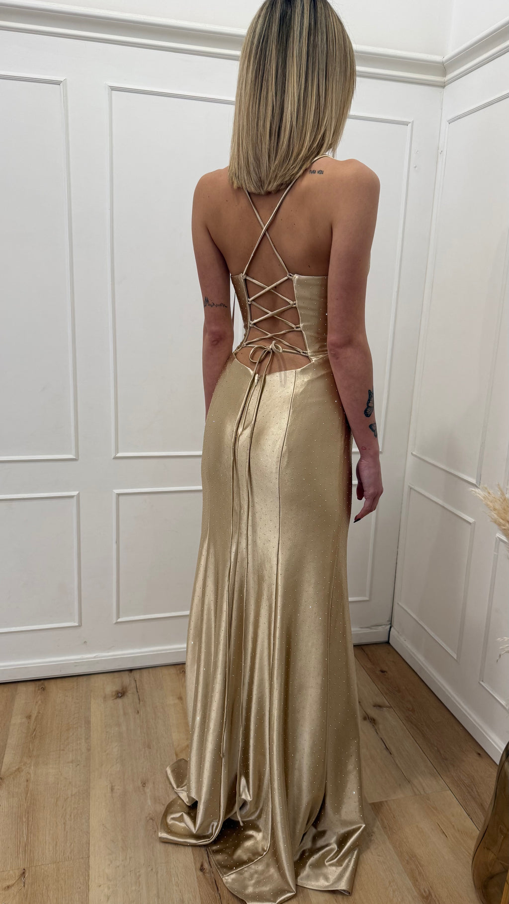 Abito lungo oro Vivien Luxury