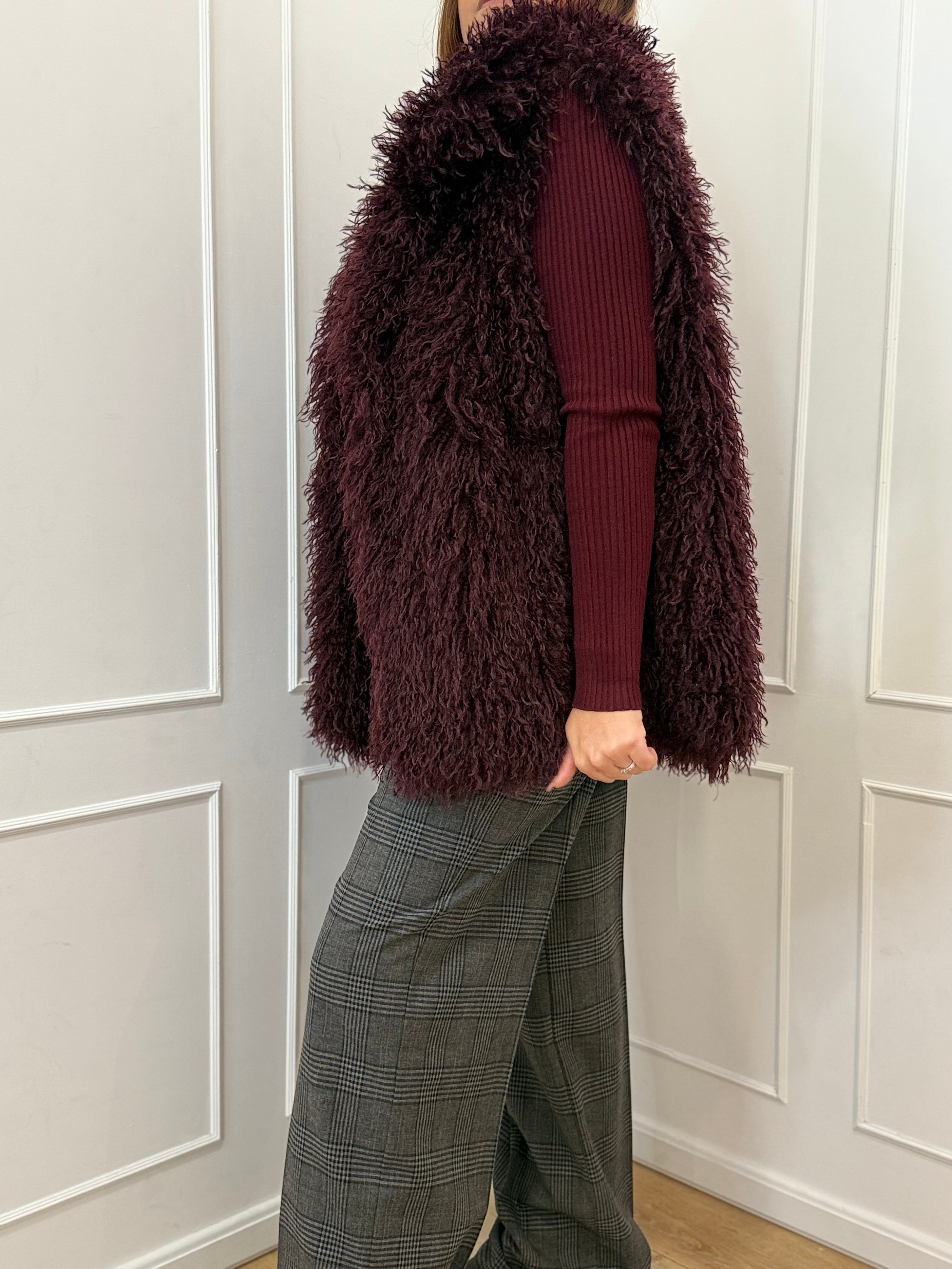 Gilet Mongolia bordeaux kontatto