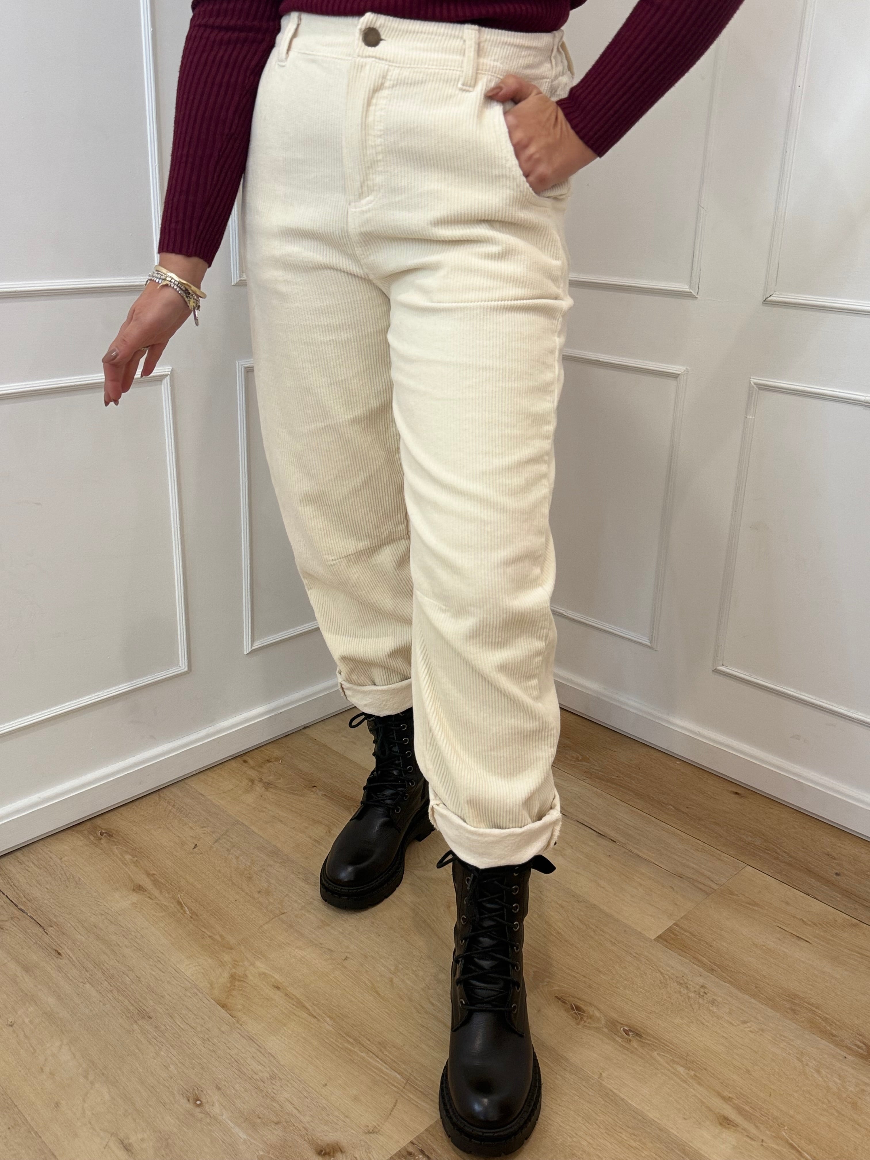 Pantalone barrel  velluto a coste kontatto