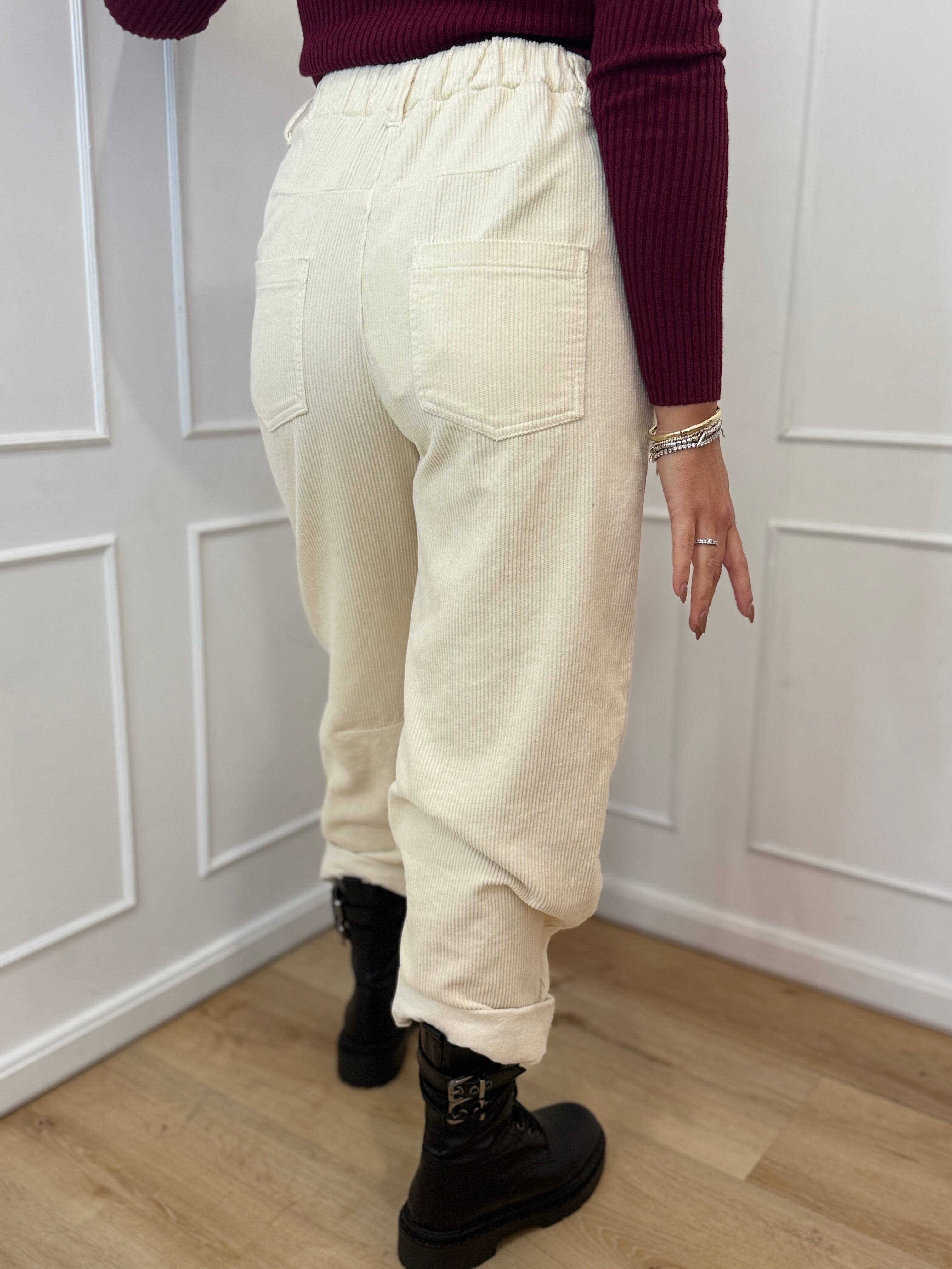 Pantalone barrel  velluto a coste kontatto