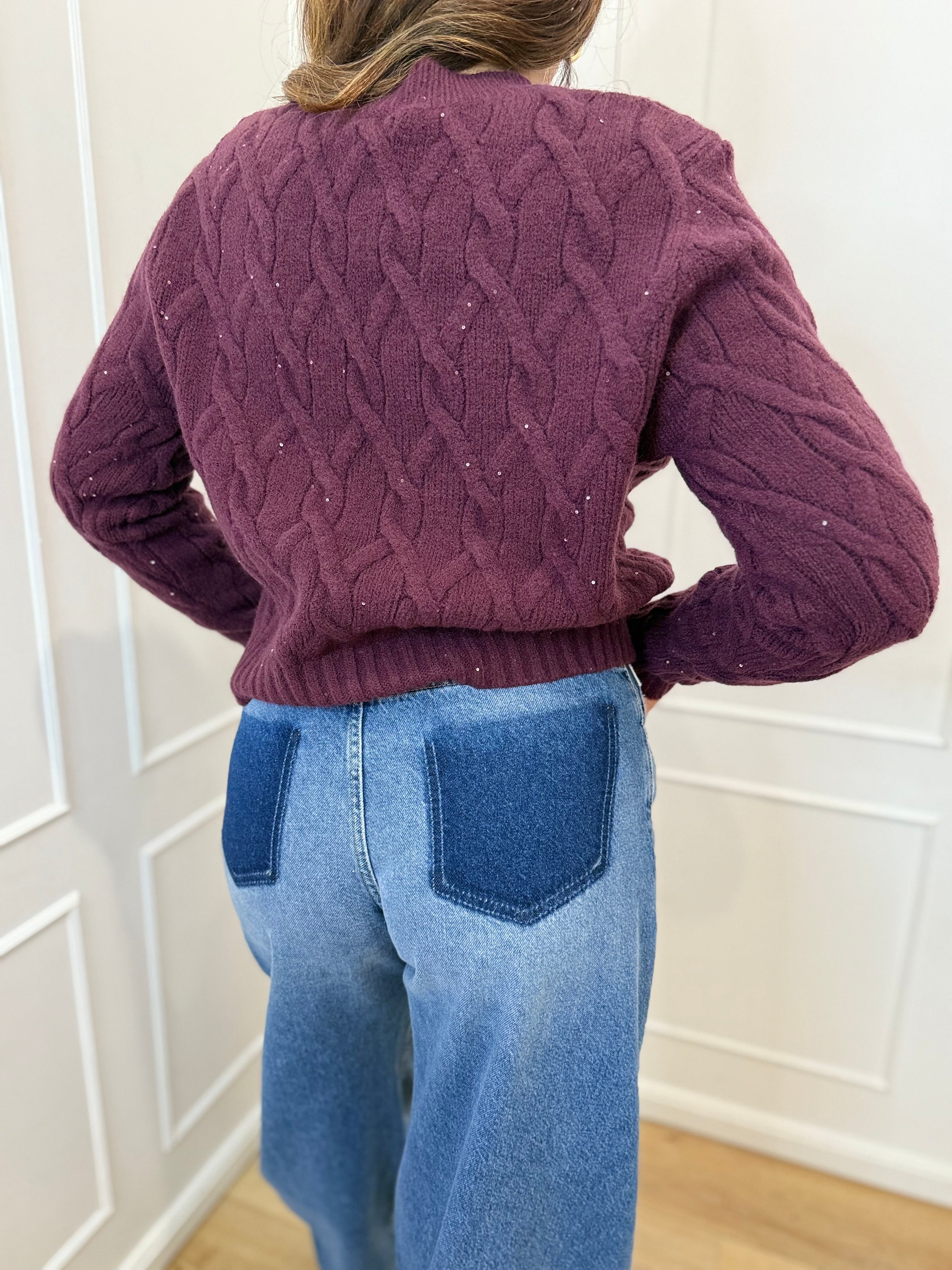 Maglia paricollo trecce Susy Mix