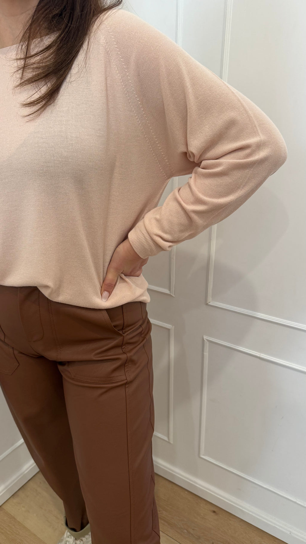 Girocollo raglan rosa kontatto