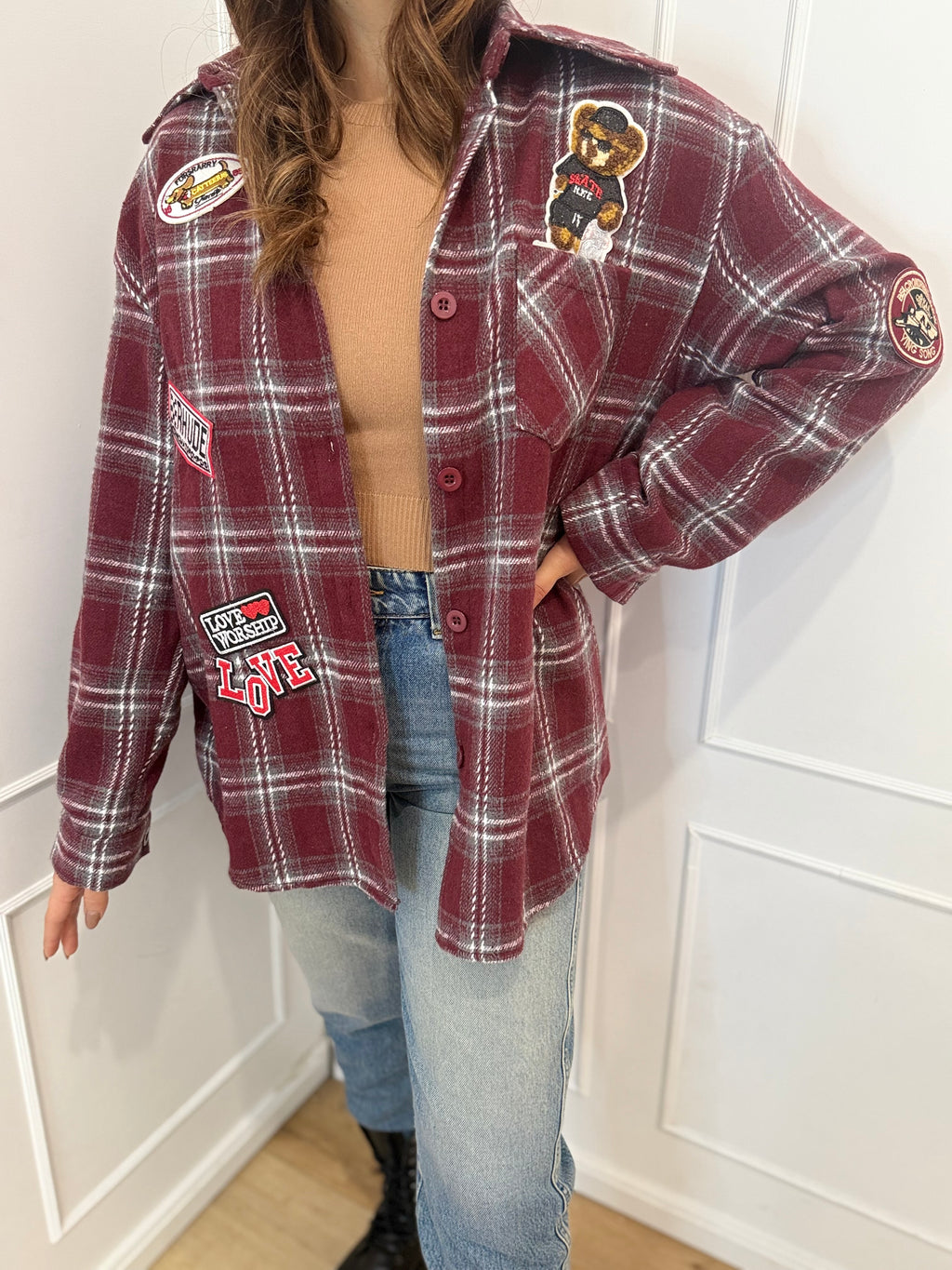 Camicia check con patch 2