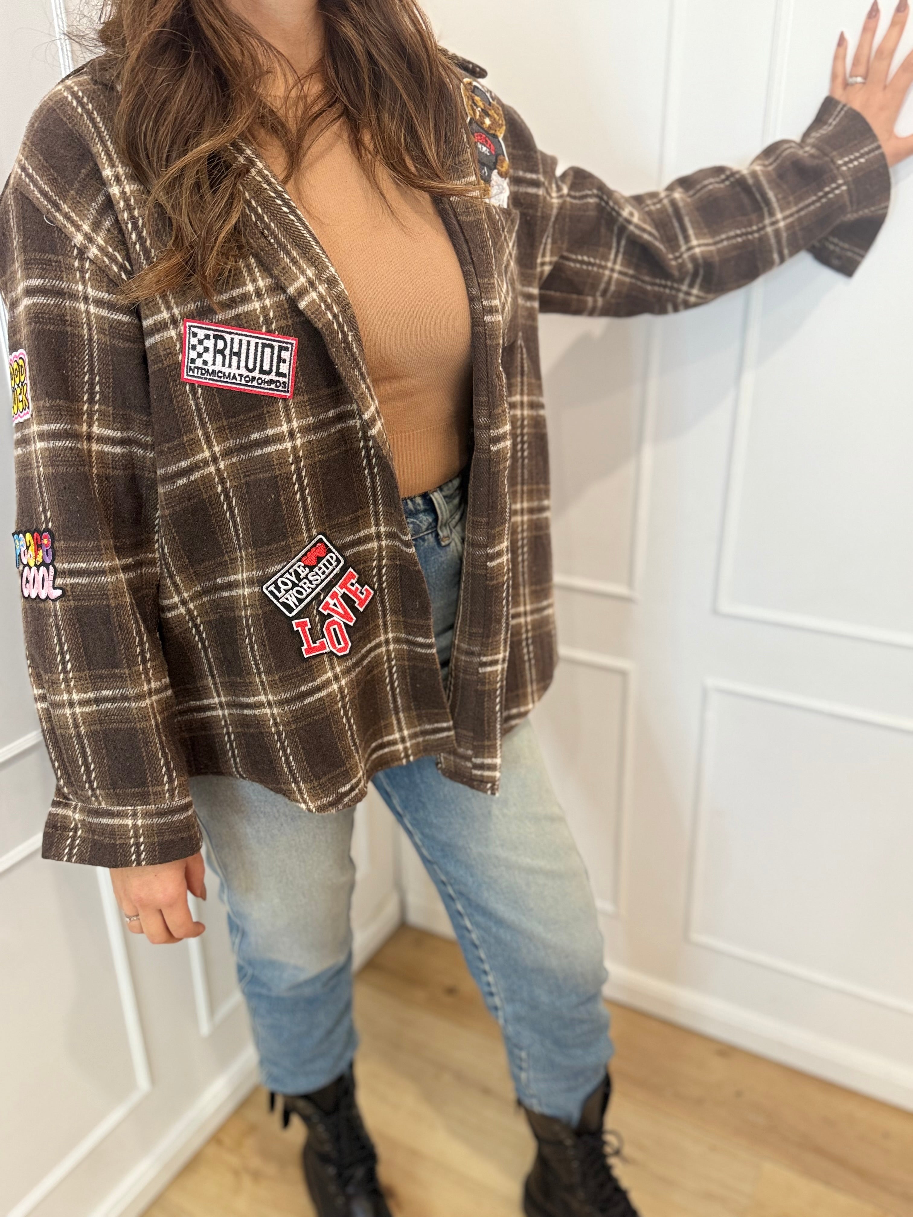 Camicia check con patch 1