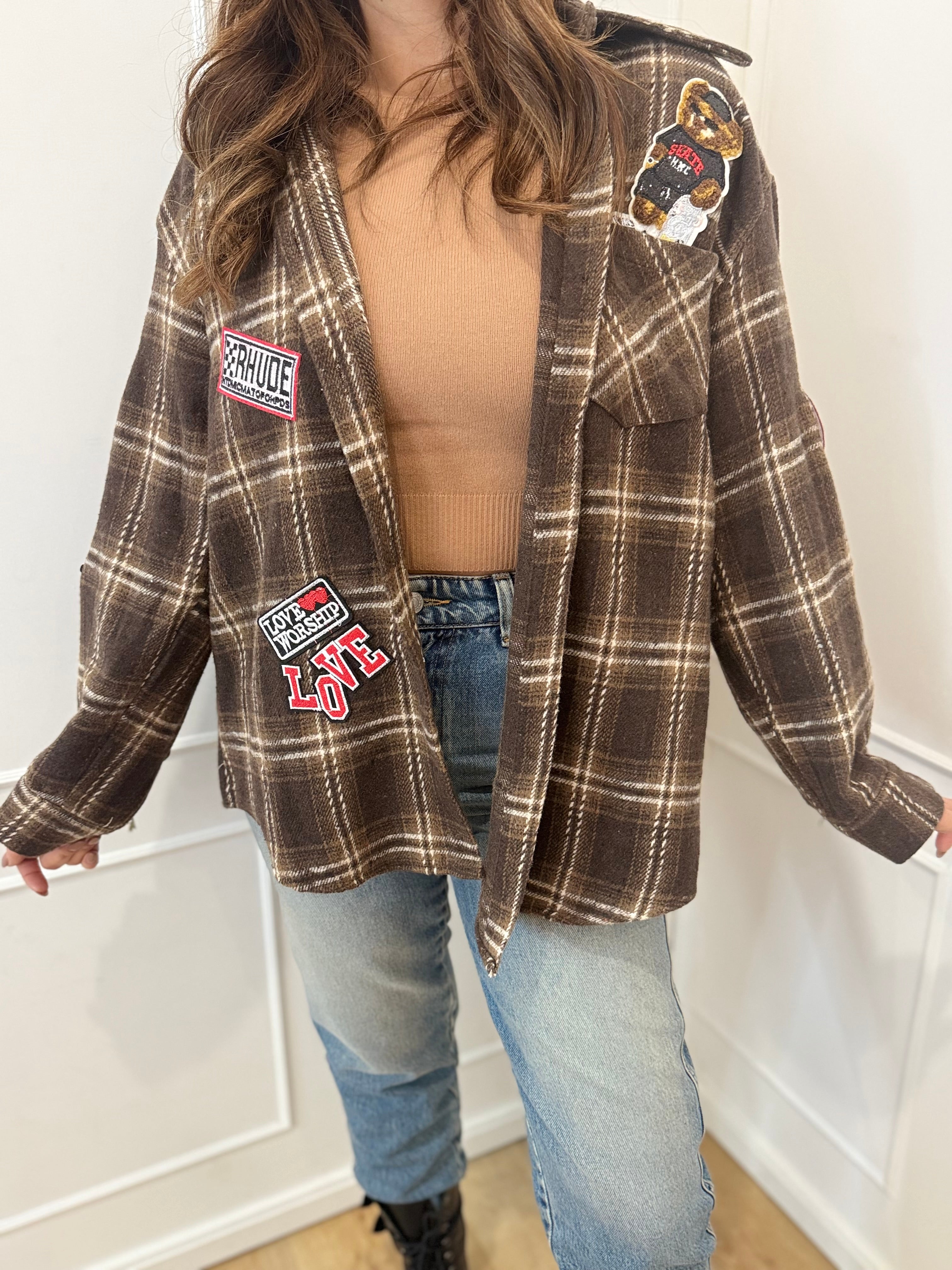 Camicia check con patch 1