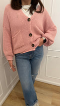 Cardigan 3 bottoni Vicolo rosa