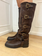 Biker alto con fibbie moro divine follie