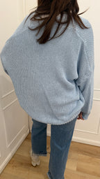 Cardigan 3 bottoni Vicolo celeste