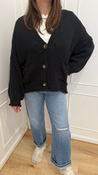 Cardigan 3 bottoni Vicolo nero