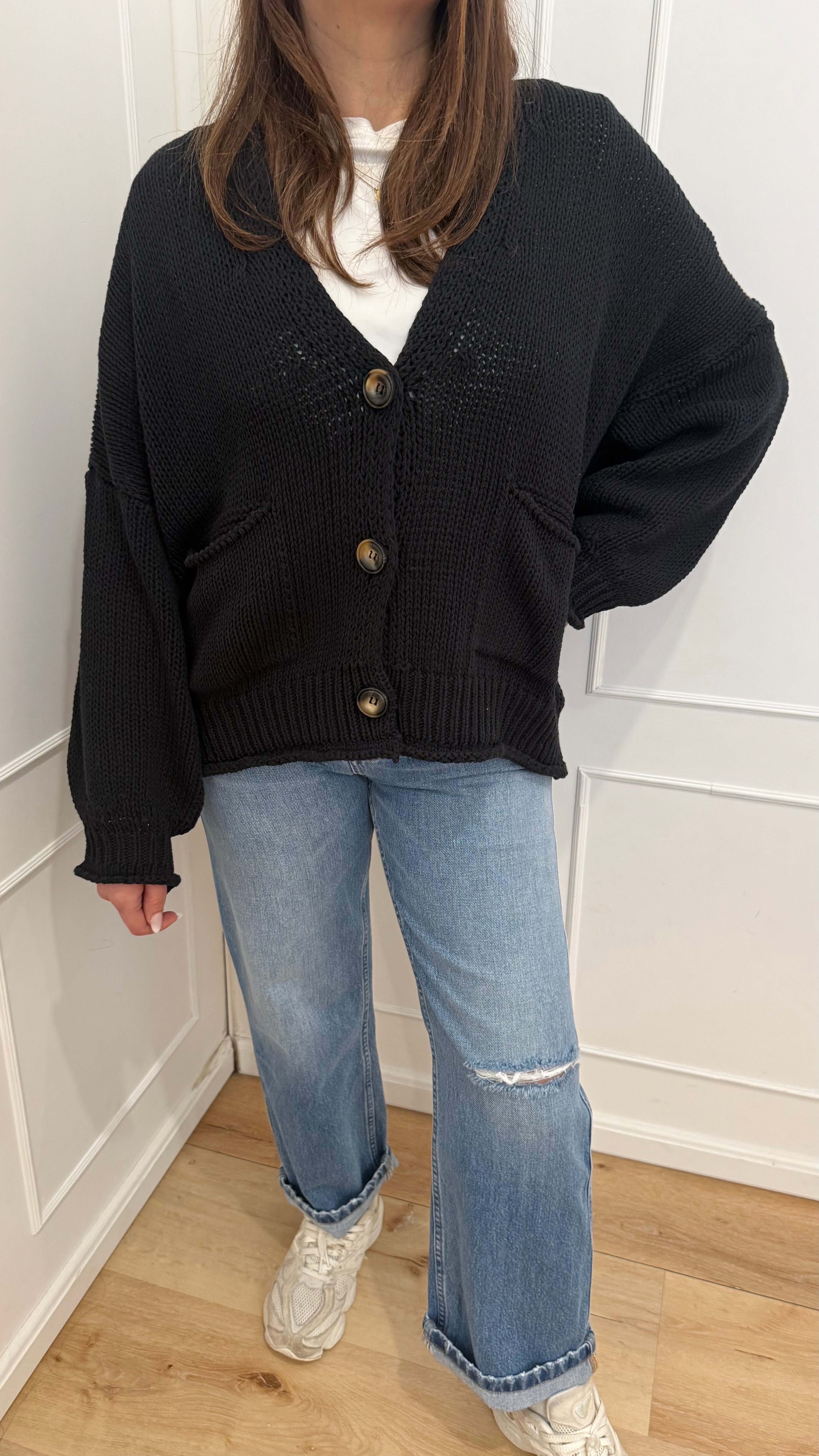 Cardigan 3 bottoni Vicolo nero