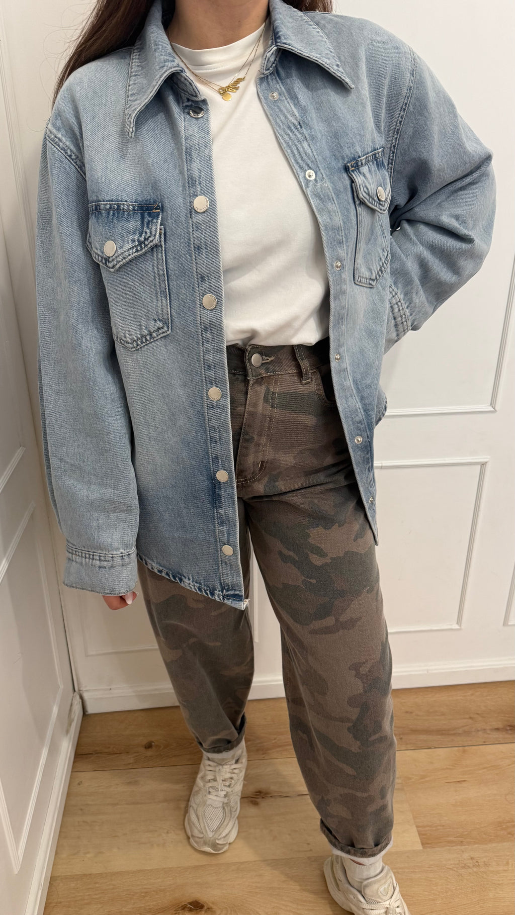 Camicia over in denim kontatto