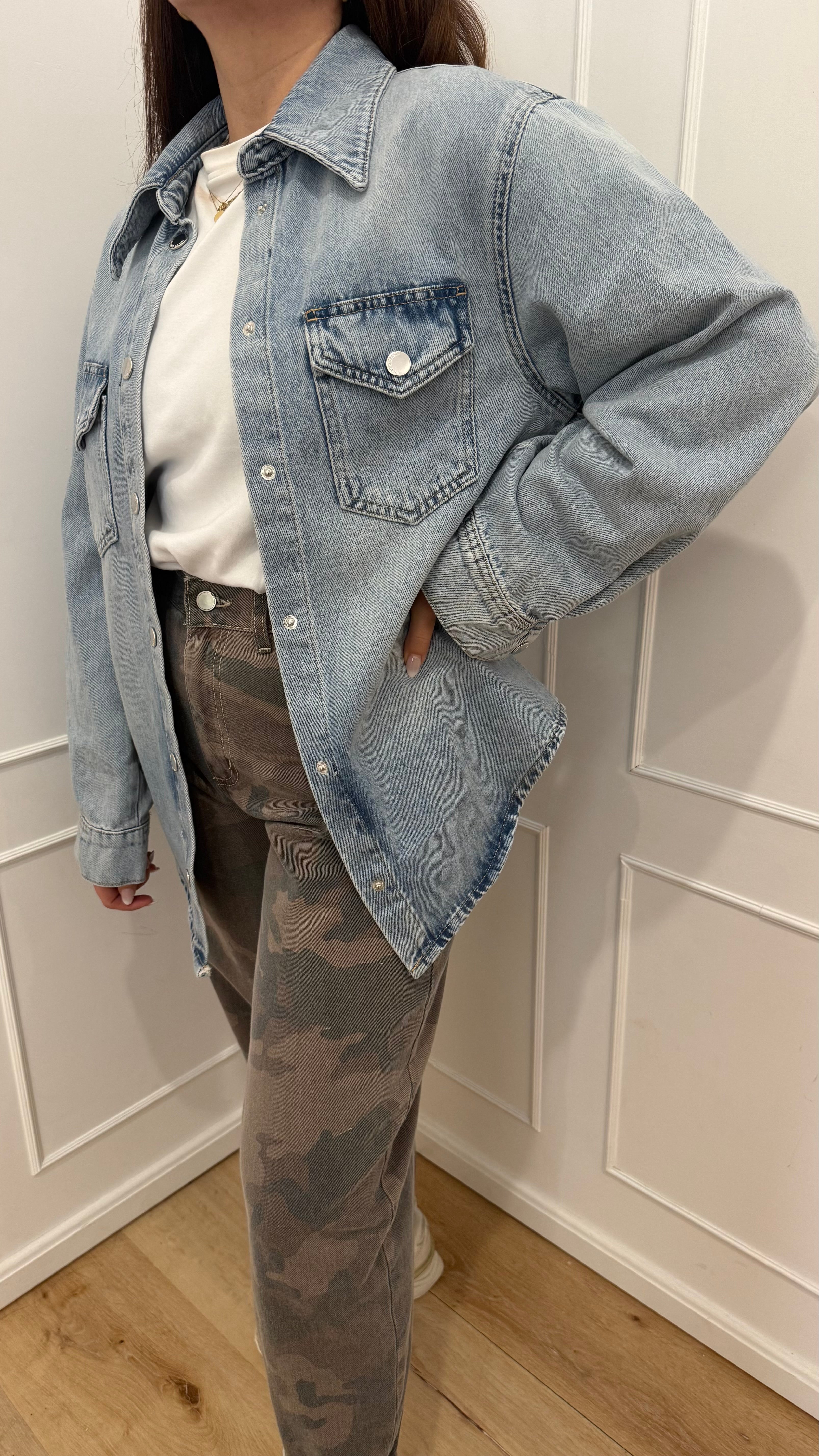 Camicia over in denim kontatto