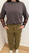 T-shirt maniche in pizzo moro Susy Mix