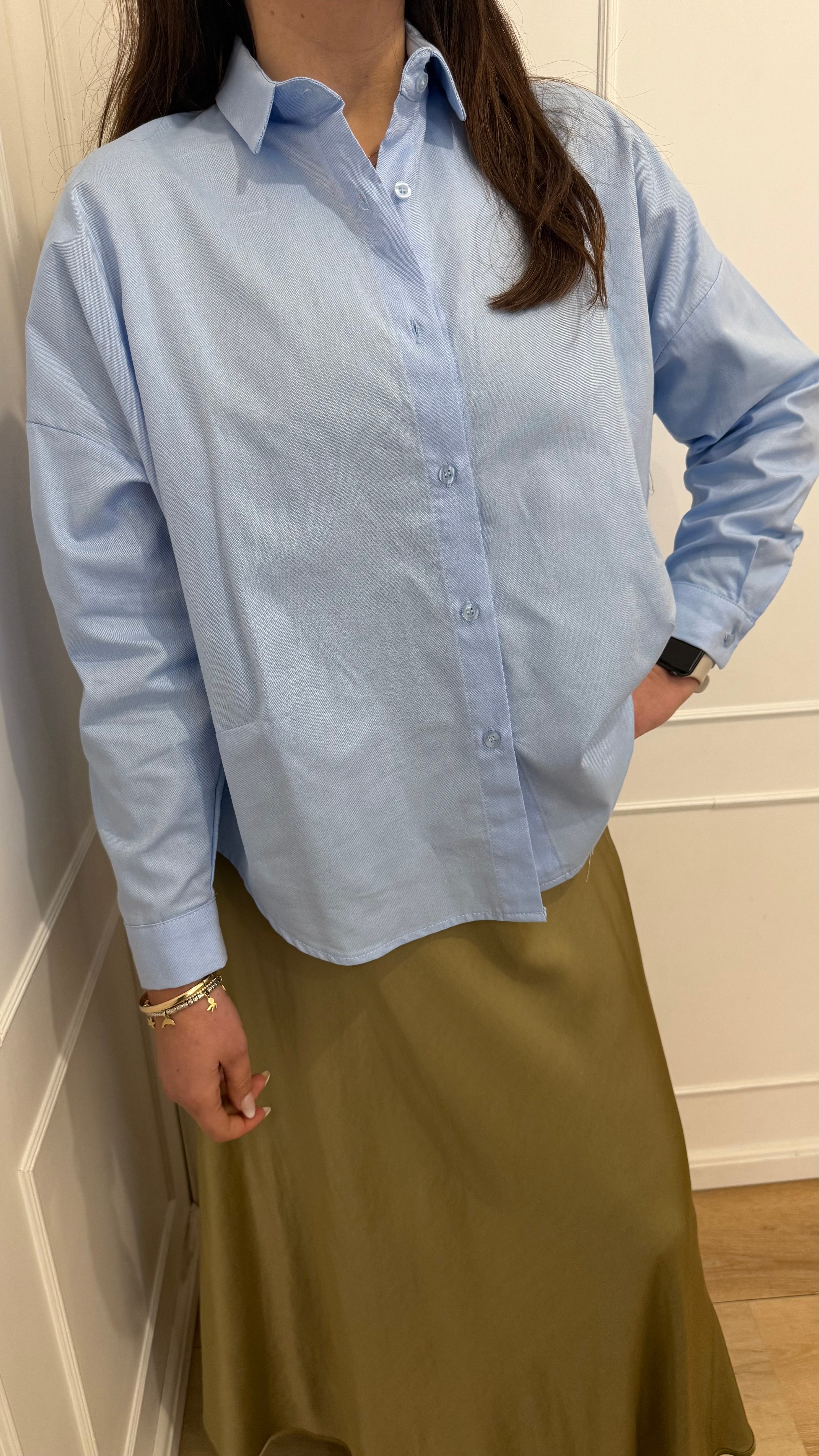 Camicia over pinces fondo Oxford kontatto