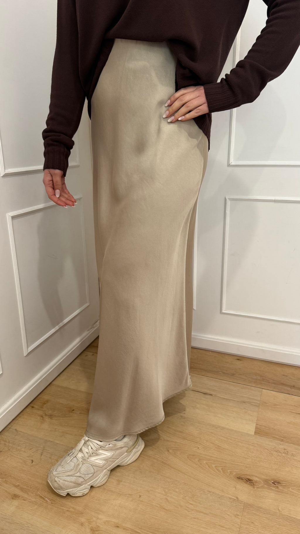 Gonna in raso beige Susy Mix