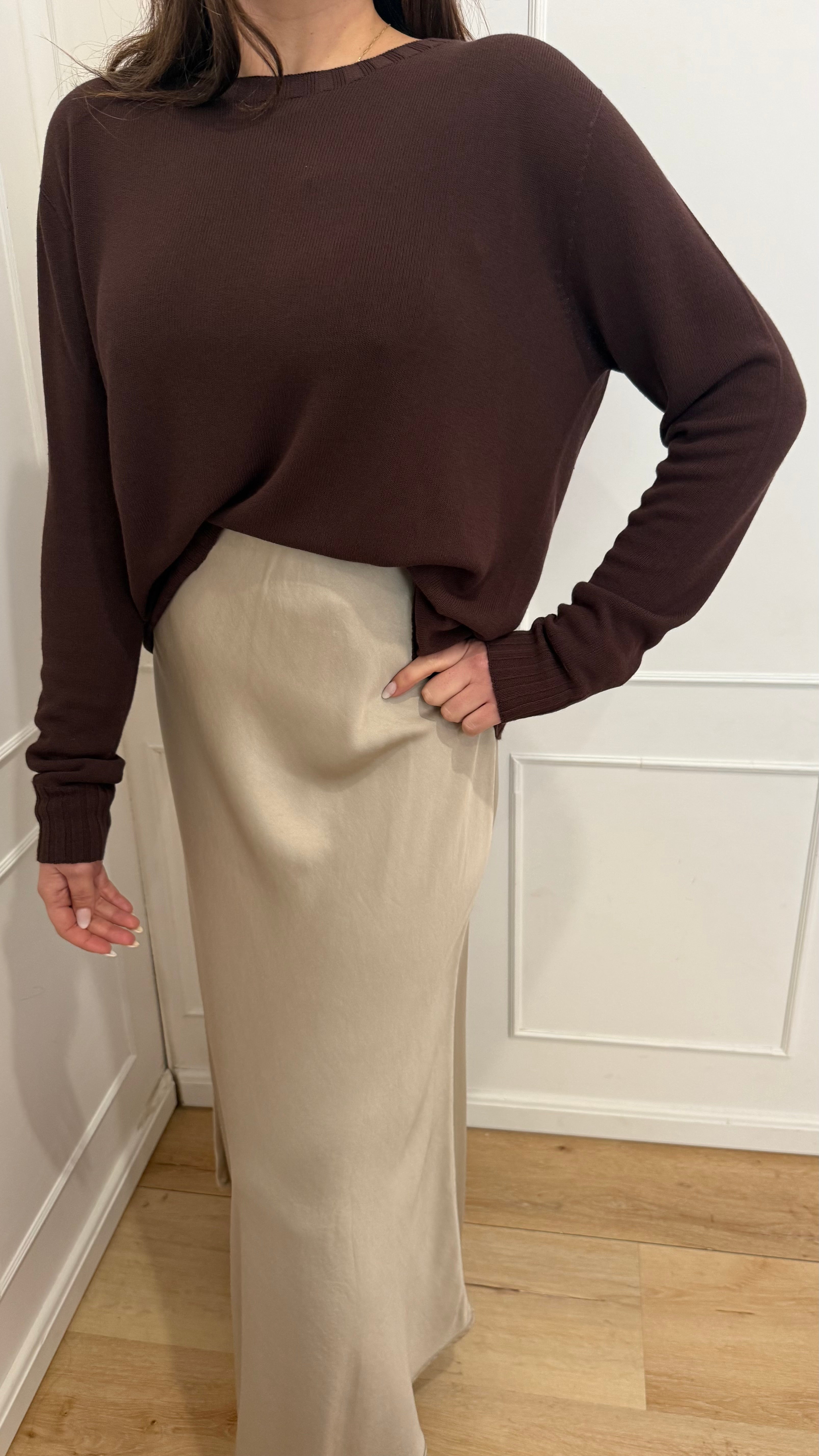 Gonna in raso beige Susy Mix