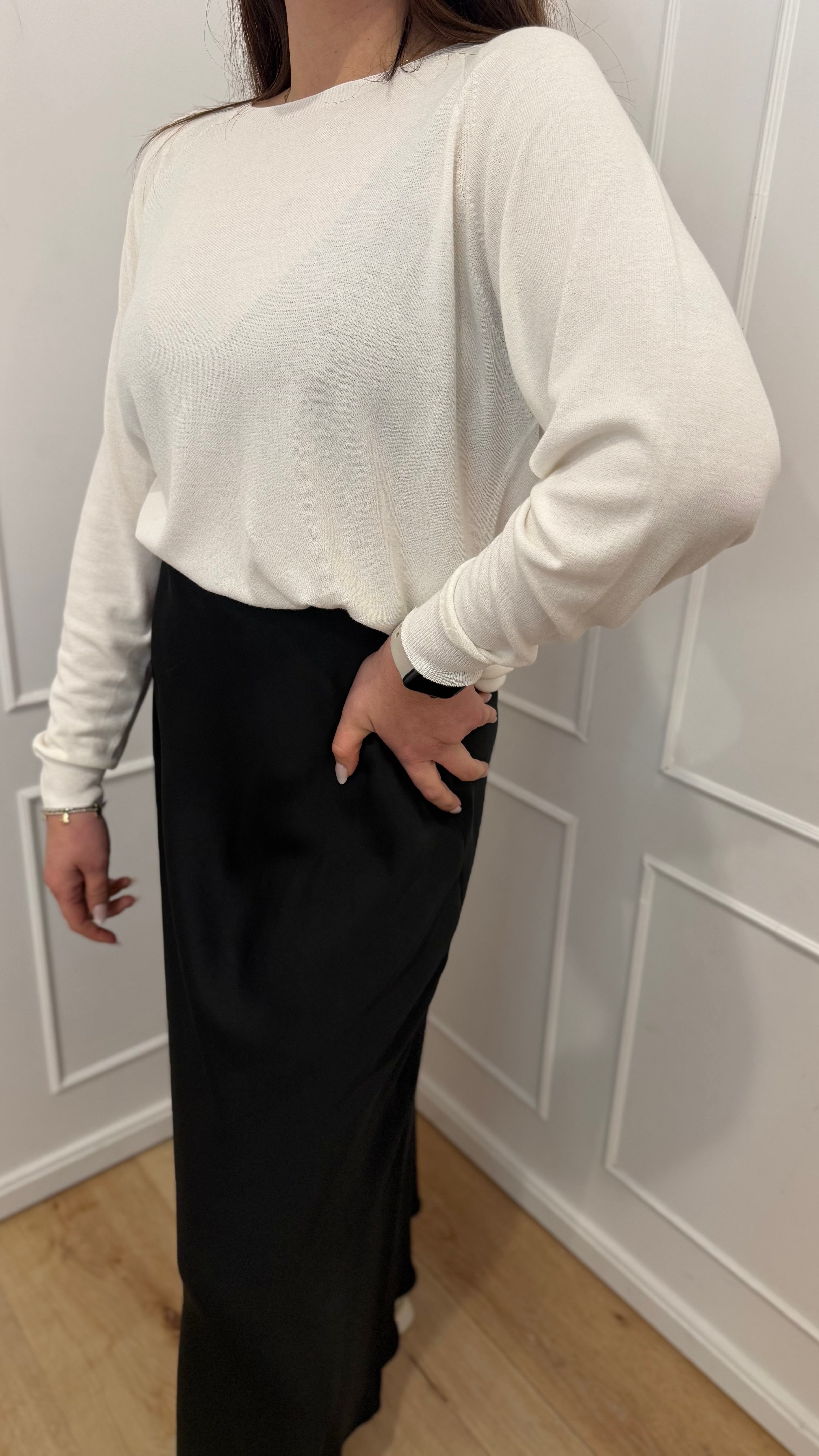 Girocollo raglan panna kontatto