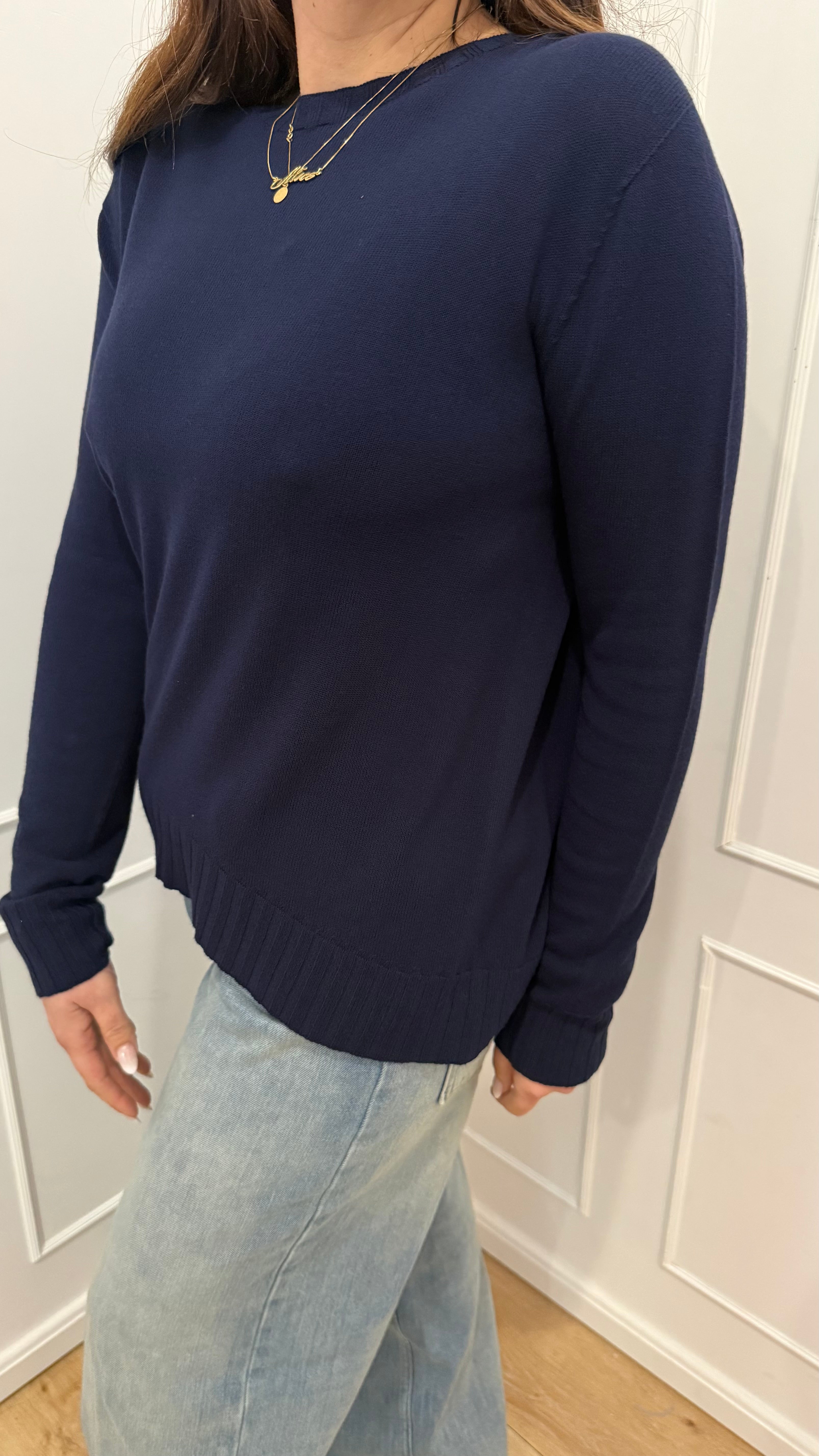 Girocollo spacco dietro blu kontatto