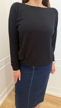 Girocollo raglan nero kontatto