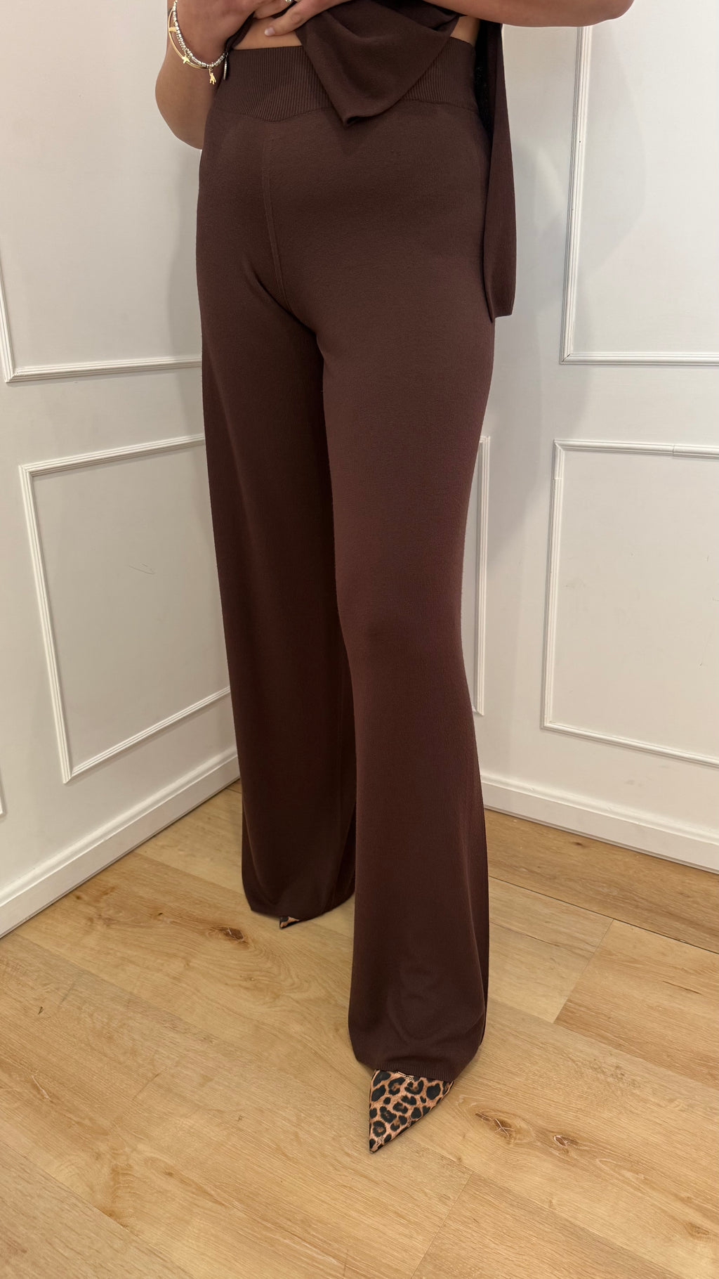Pantalone in maglia cioccolato kontatto
