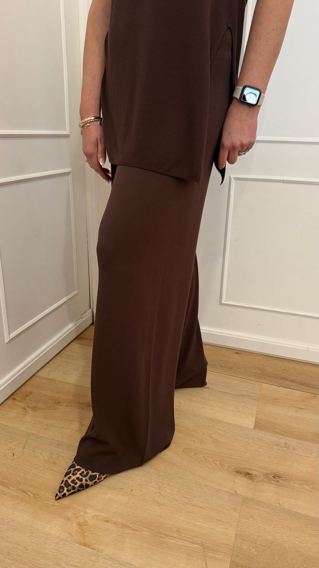 Pantalone in maglia cioccolato kontatto