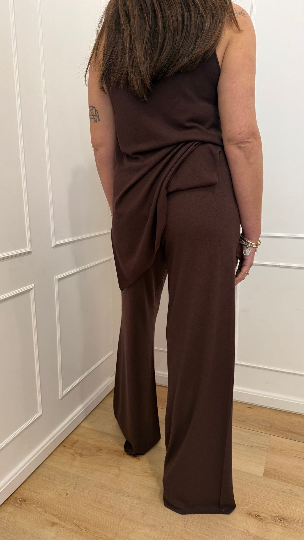 Pantalone in maglia cioccolato kontatto