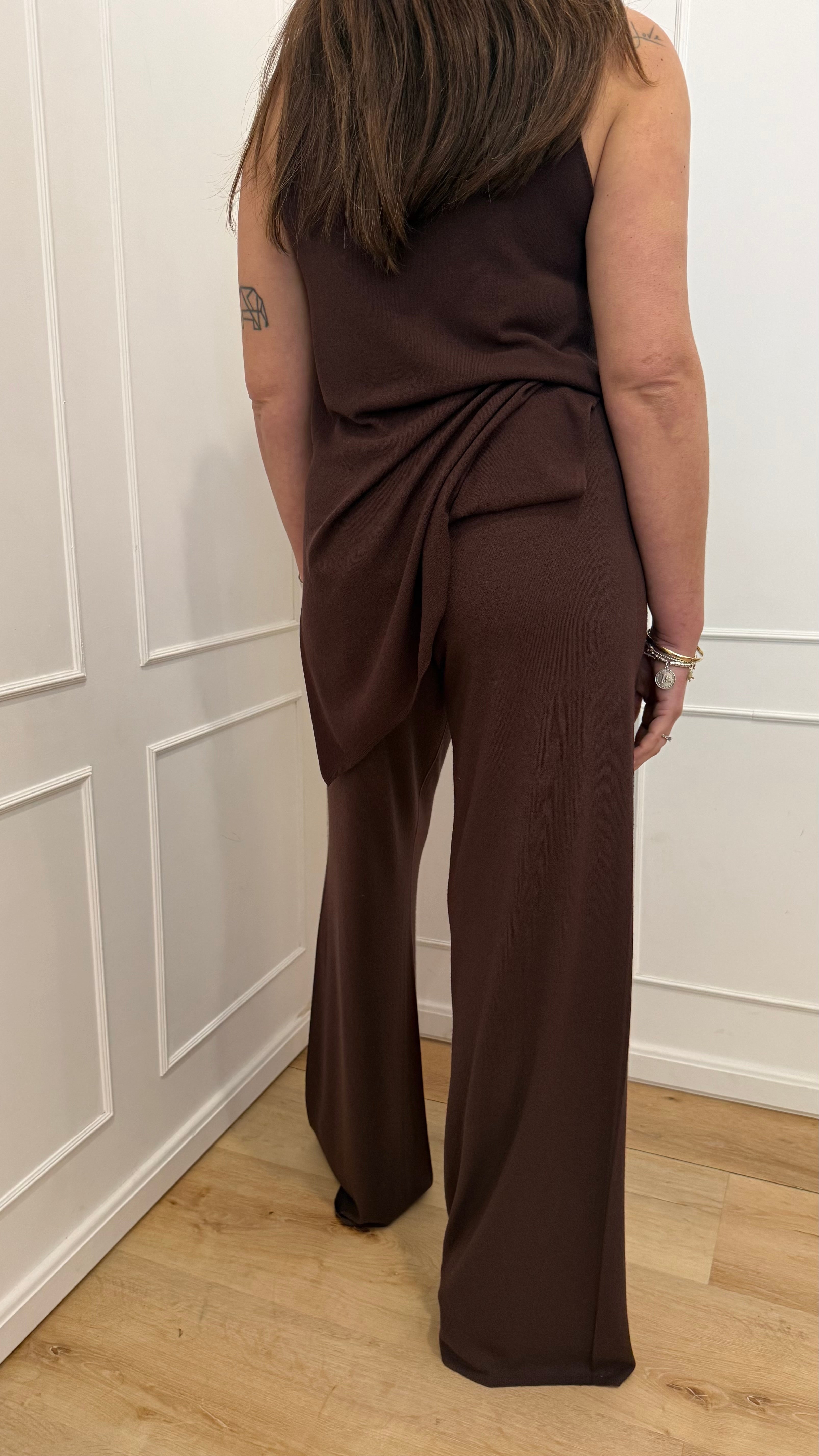 Pantalone in maglia cioccolato kontatto
