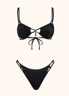 Bikini Donna Me fui Triangolo con Slip regolabile Nero