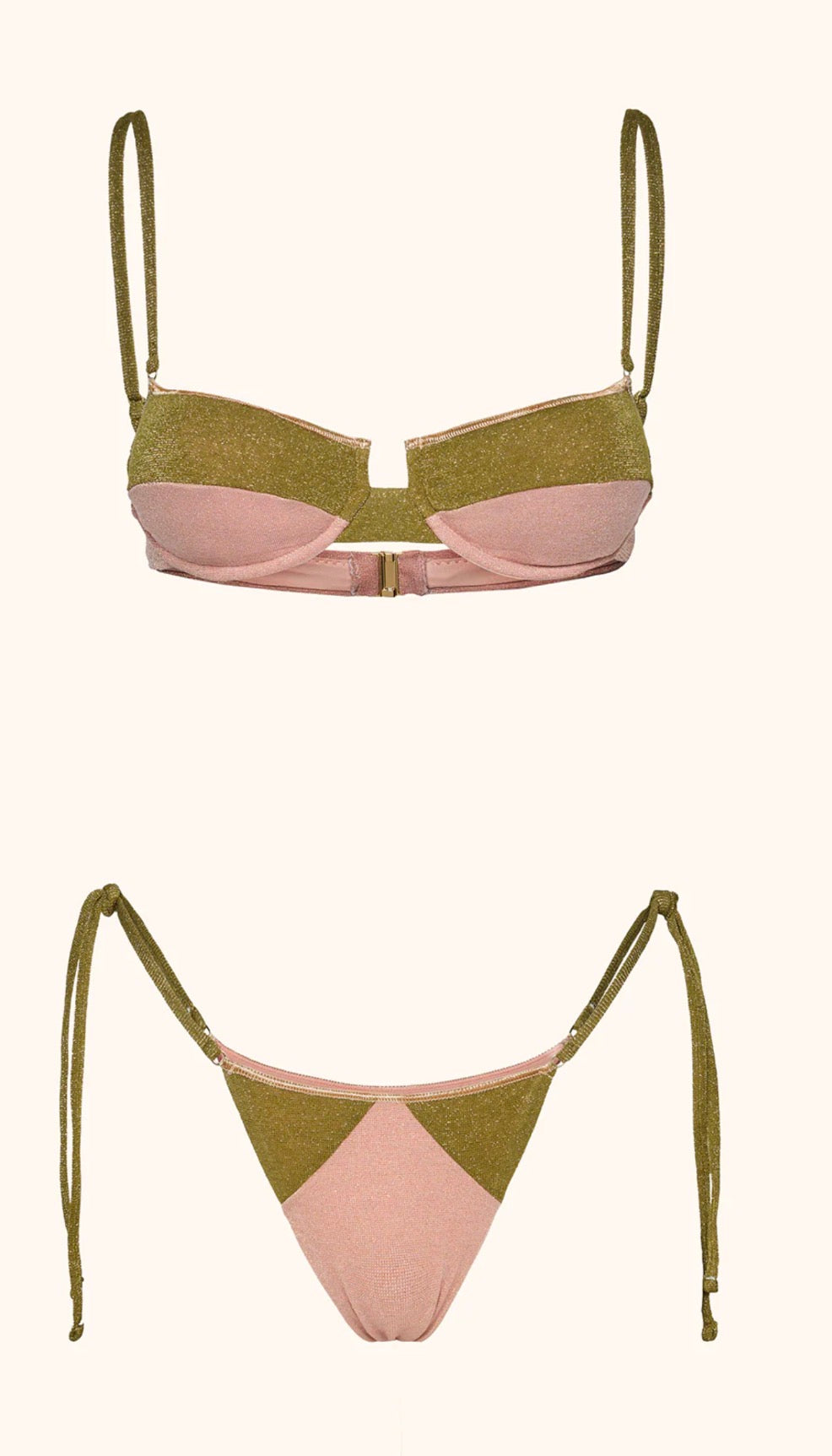 Bikini Donna Me fui Reggiseno ferretto con Slip regolabile Rosa