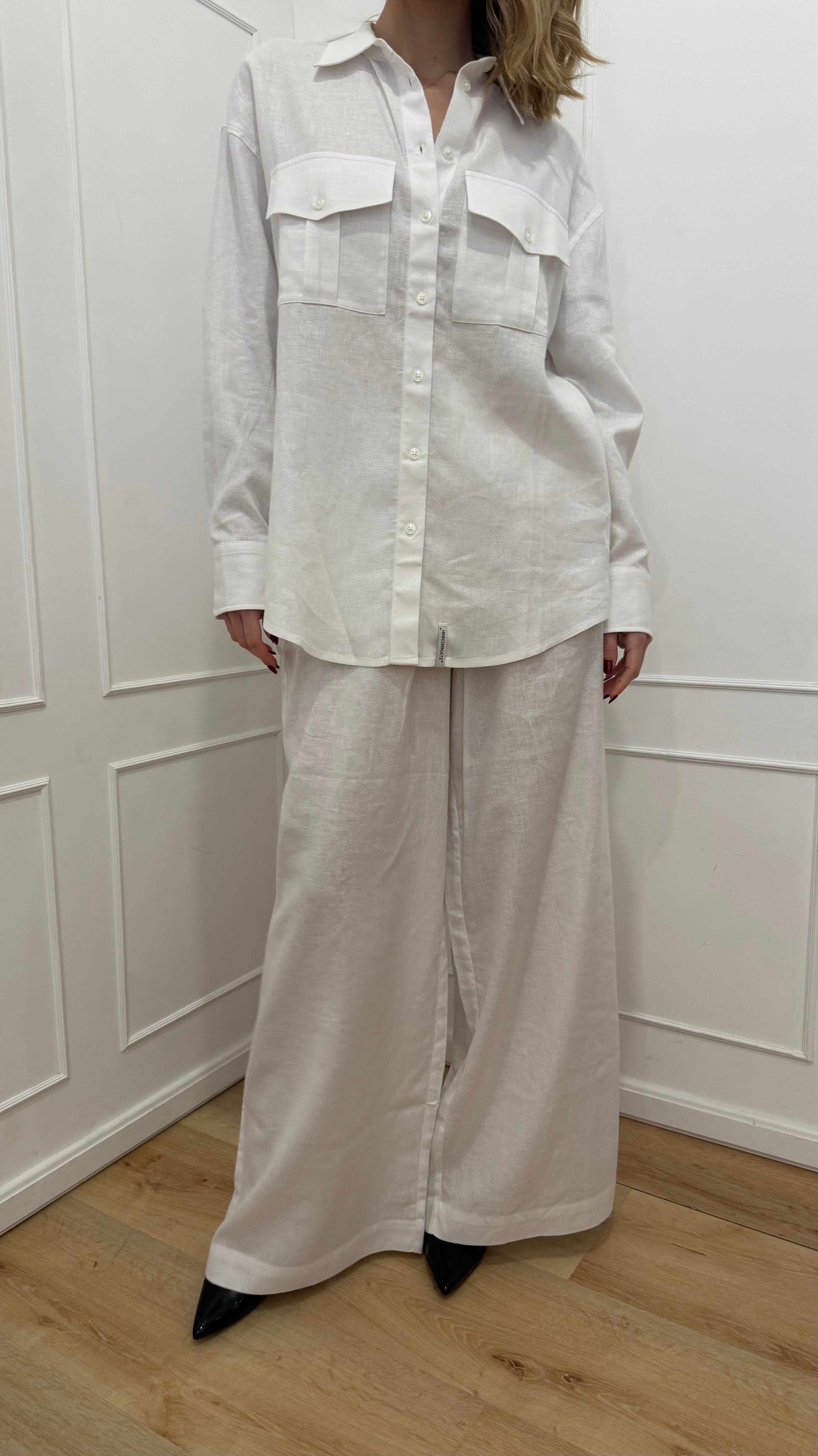 Pantalone in lino bianco Hinnominate