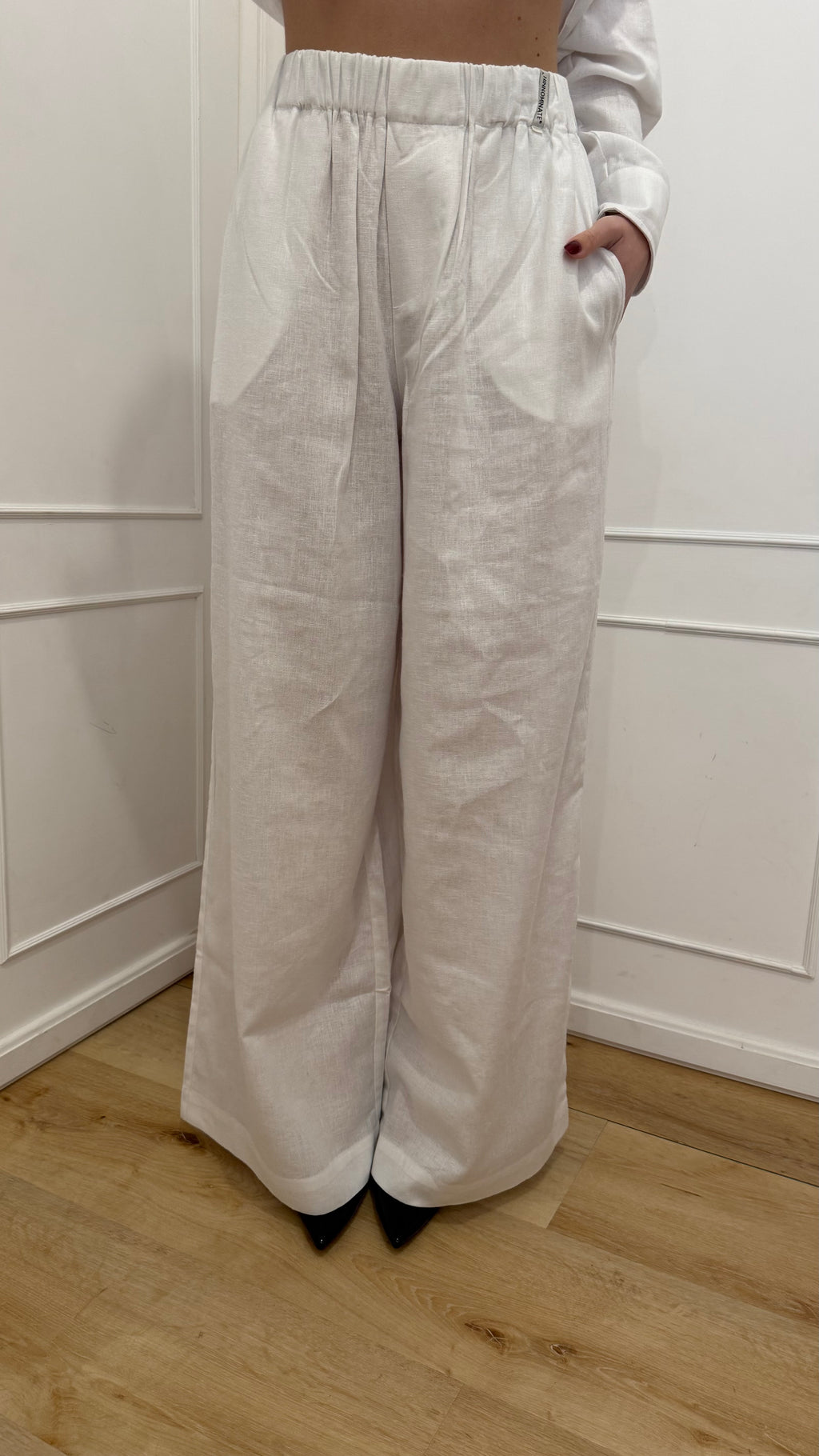 Pantalone in lino bianco Hinnominate
