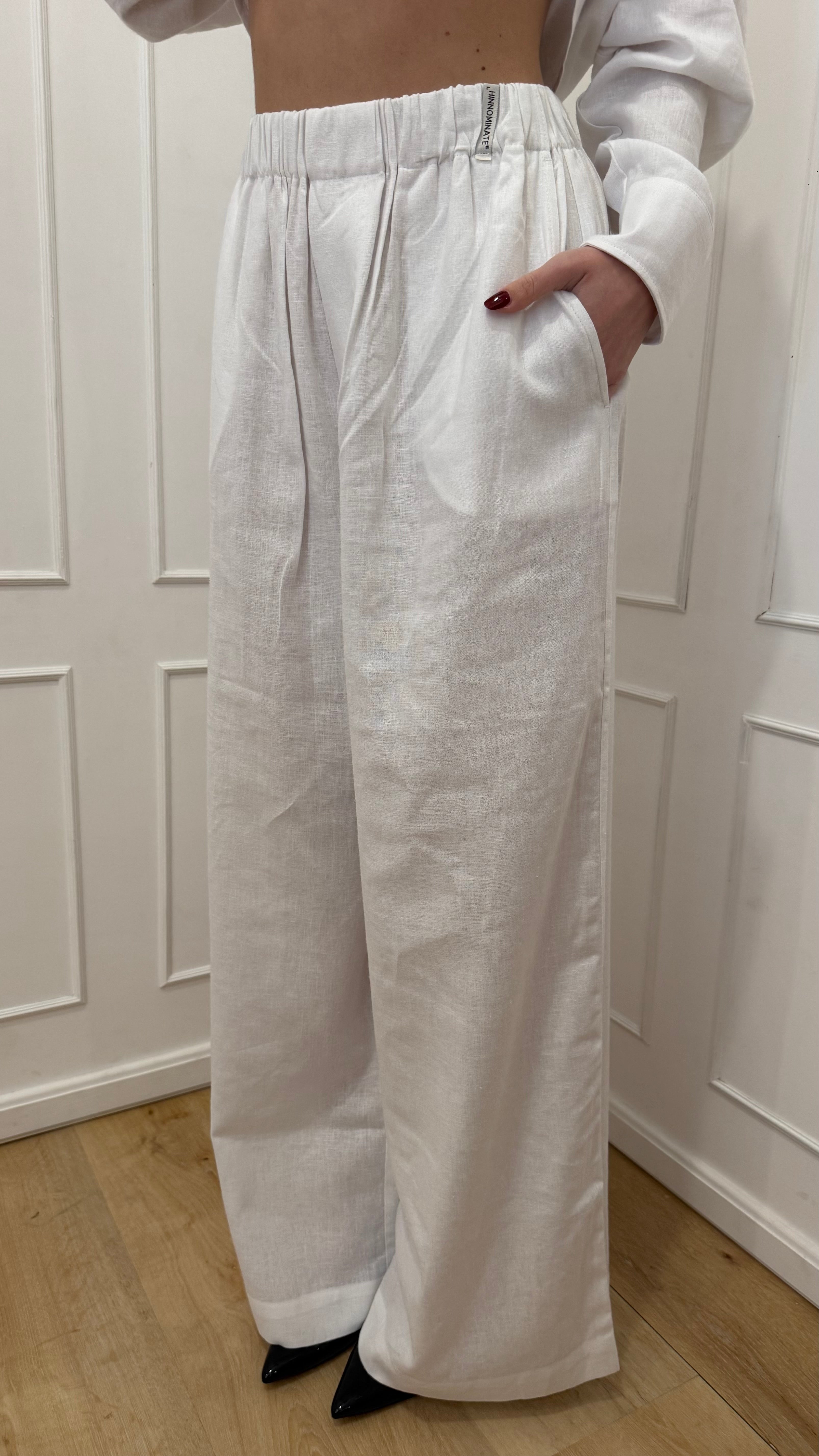 Pantalone in lino bianco Hinnominate