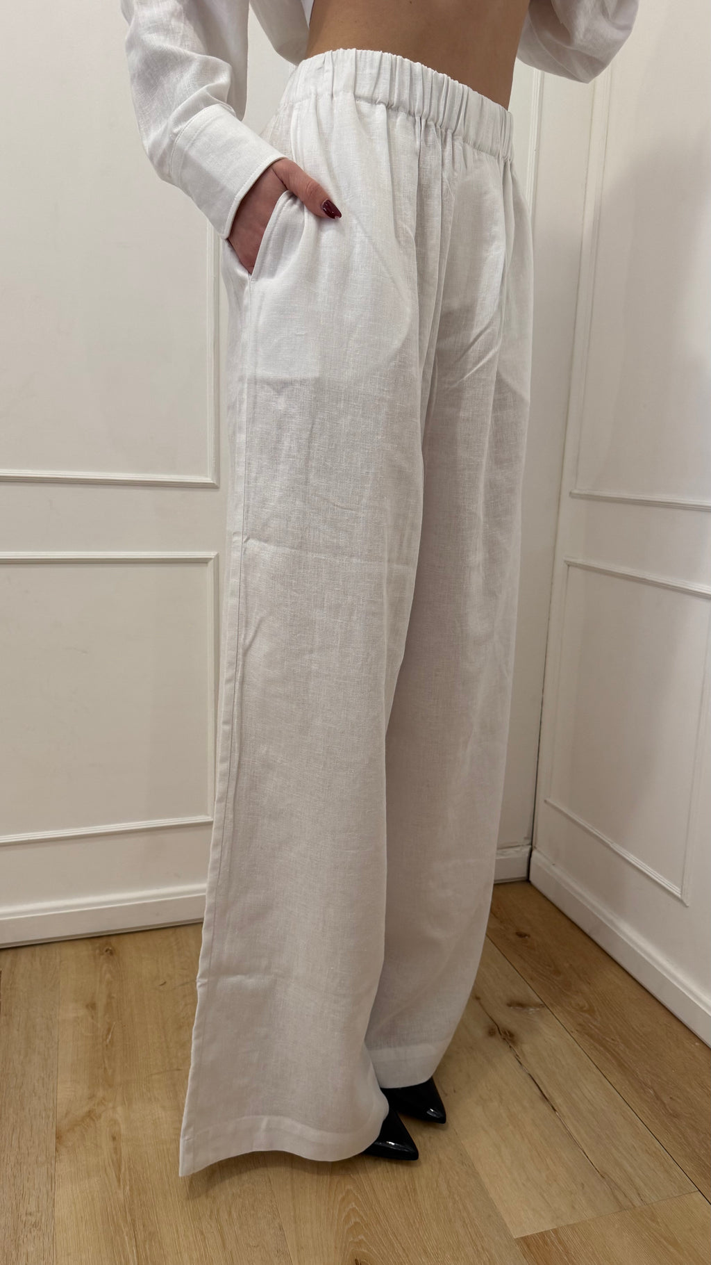 Pantalone in lino bianco Hinnominate
