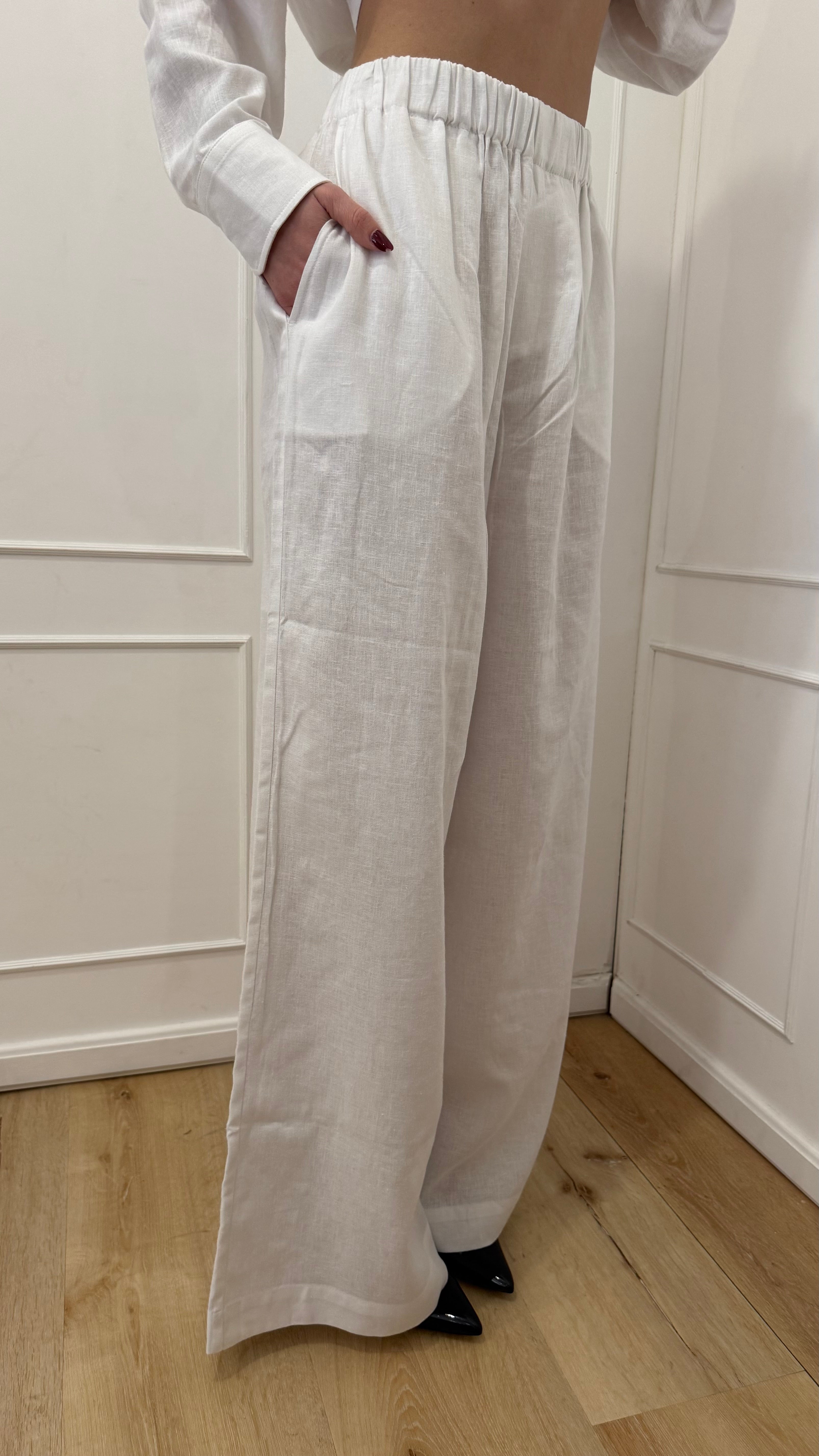 Pantalone in lino bianco Hinnominate