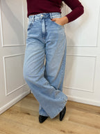Jeans Debby Wide Leg Lavaggio Chiaro Blu Icon denim