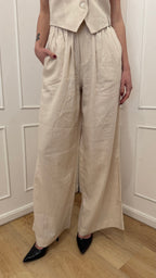 Pantalone in lino beige Hinnominate