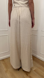 Pantalone in lino beige Hinnominate