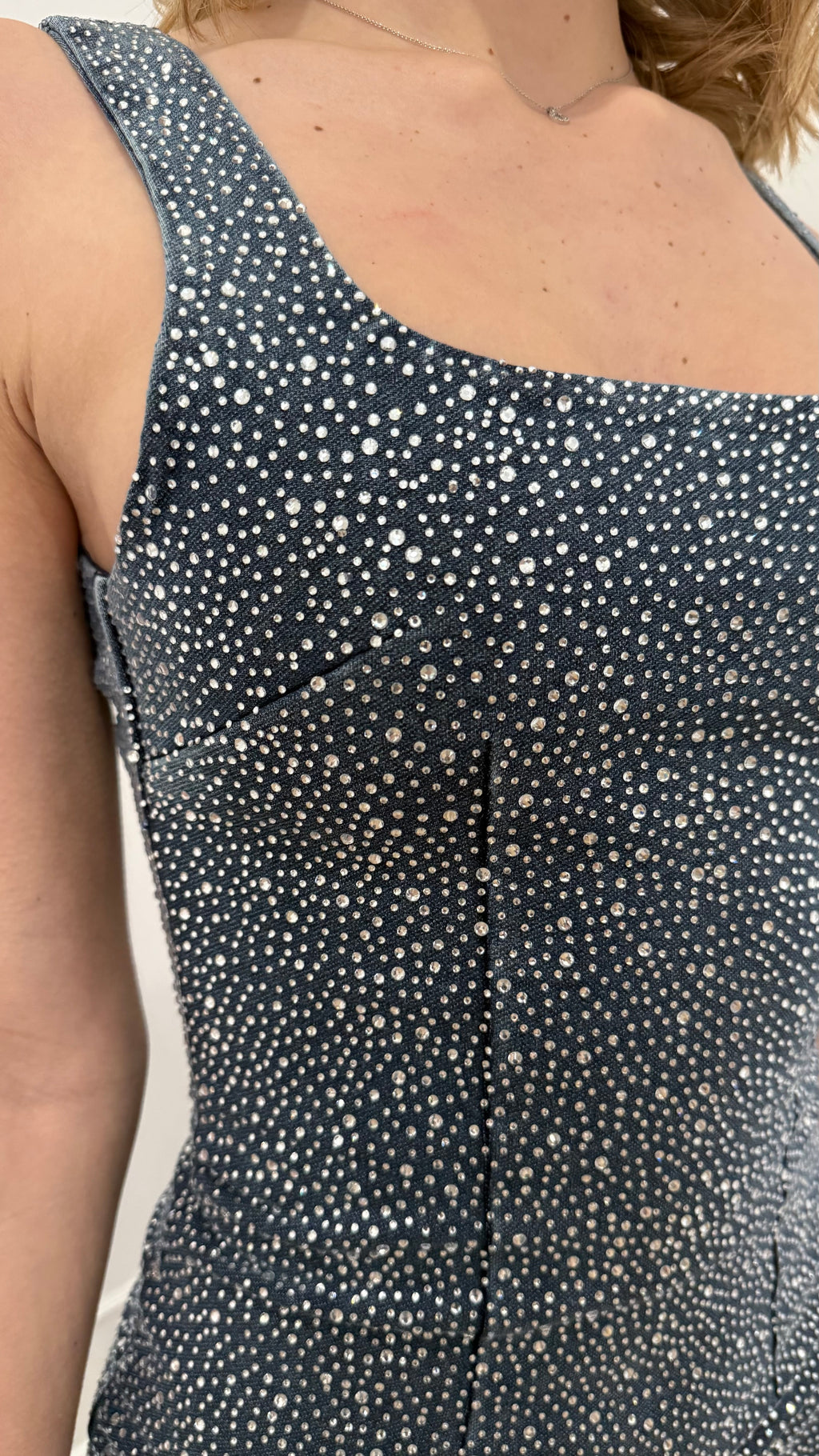 Abito in denim con strass Twentyfourhaitch