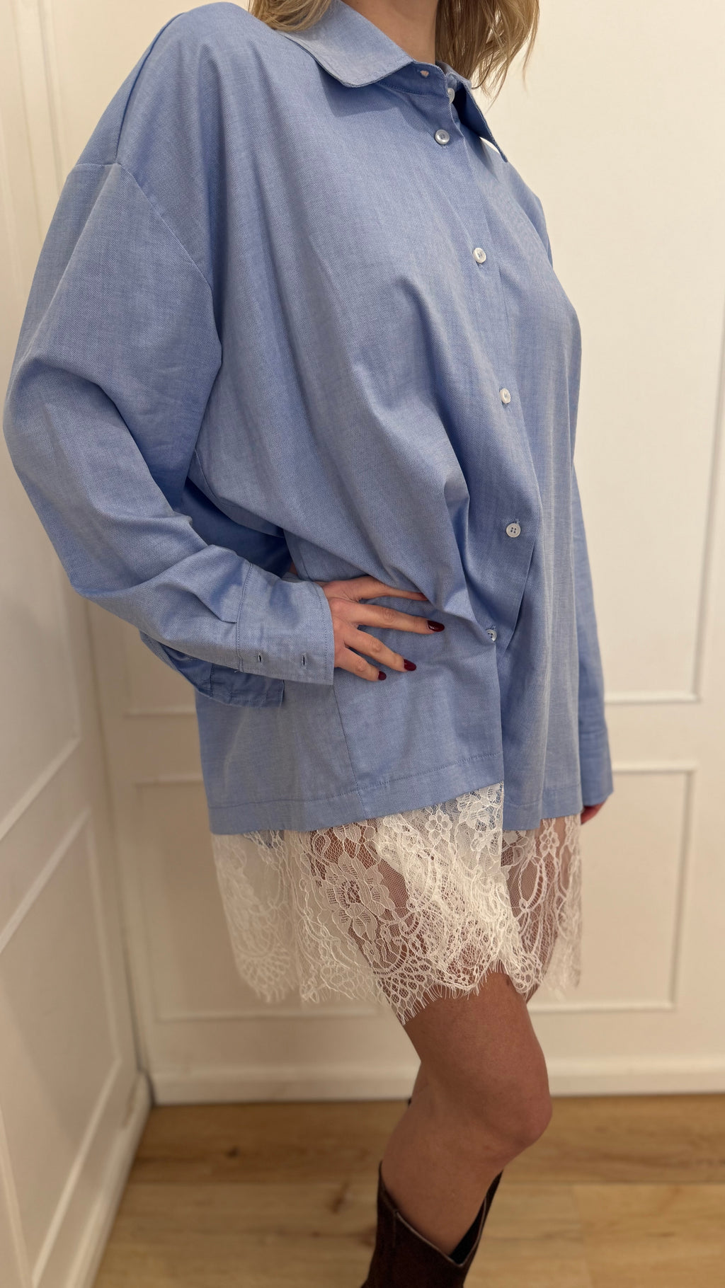 Camicia over con pizzo vicolo