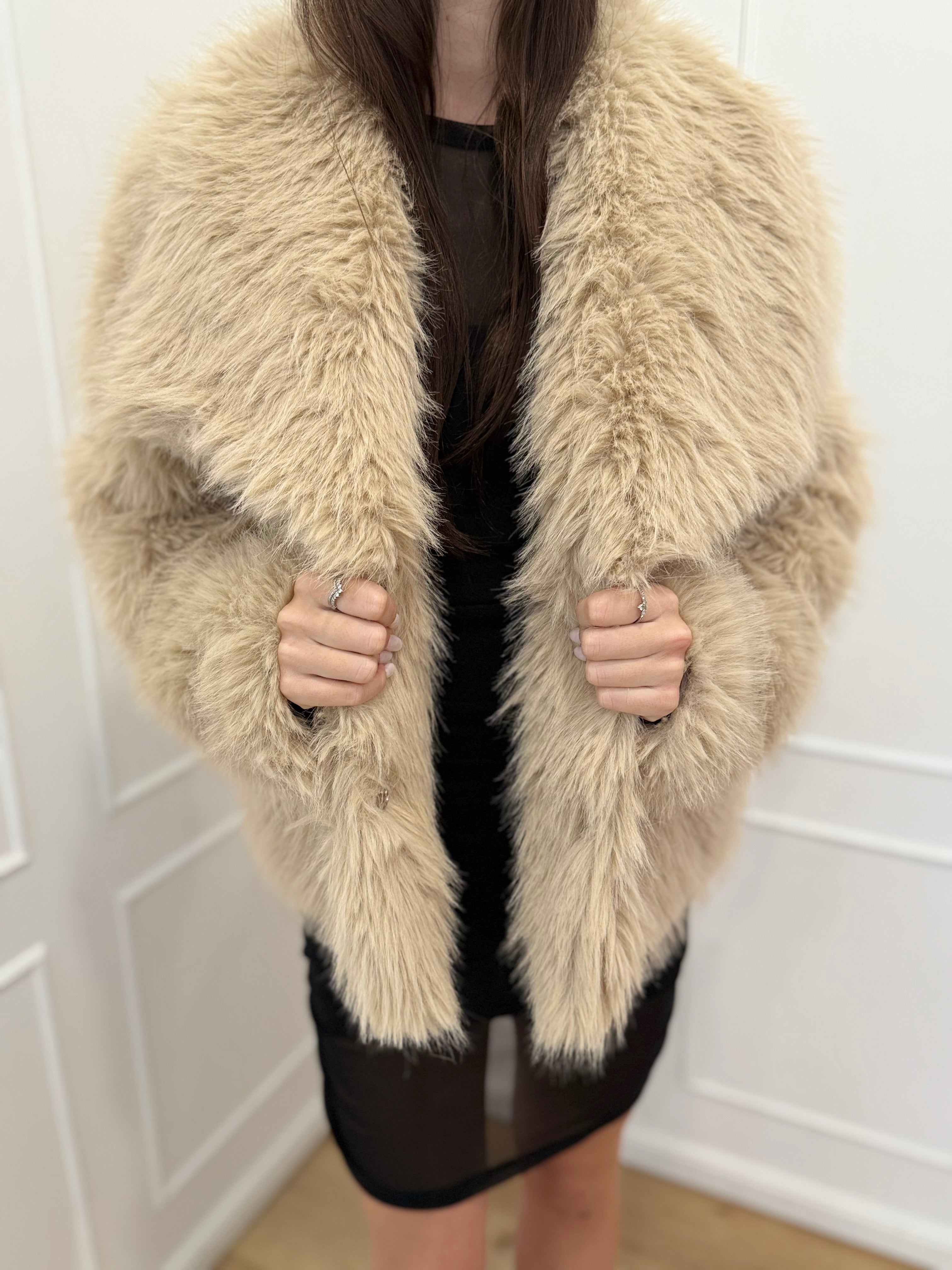 Eco pelliccia beige Susy mix