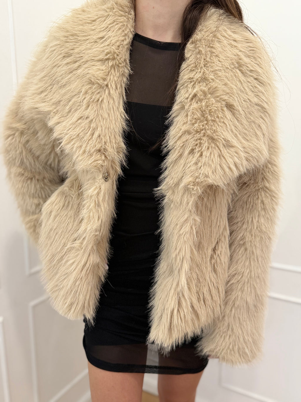 Eco pelliccia beige Susy mix