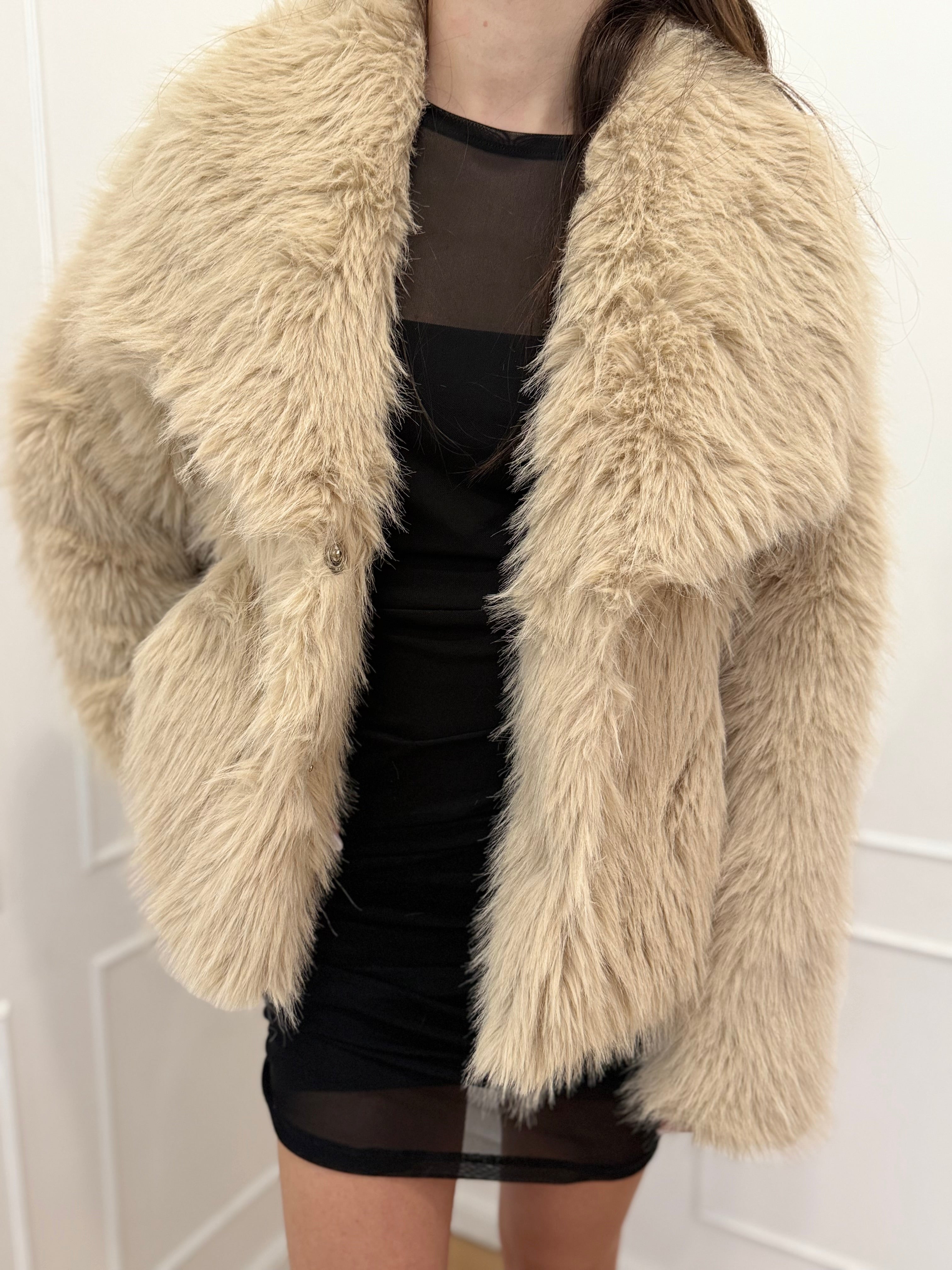 Eco pelliccia beige Susy mix