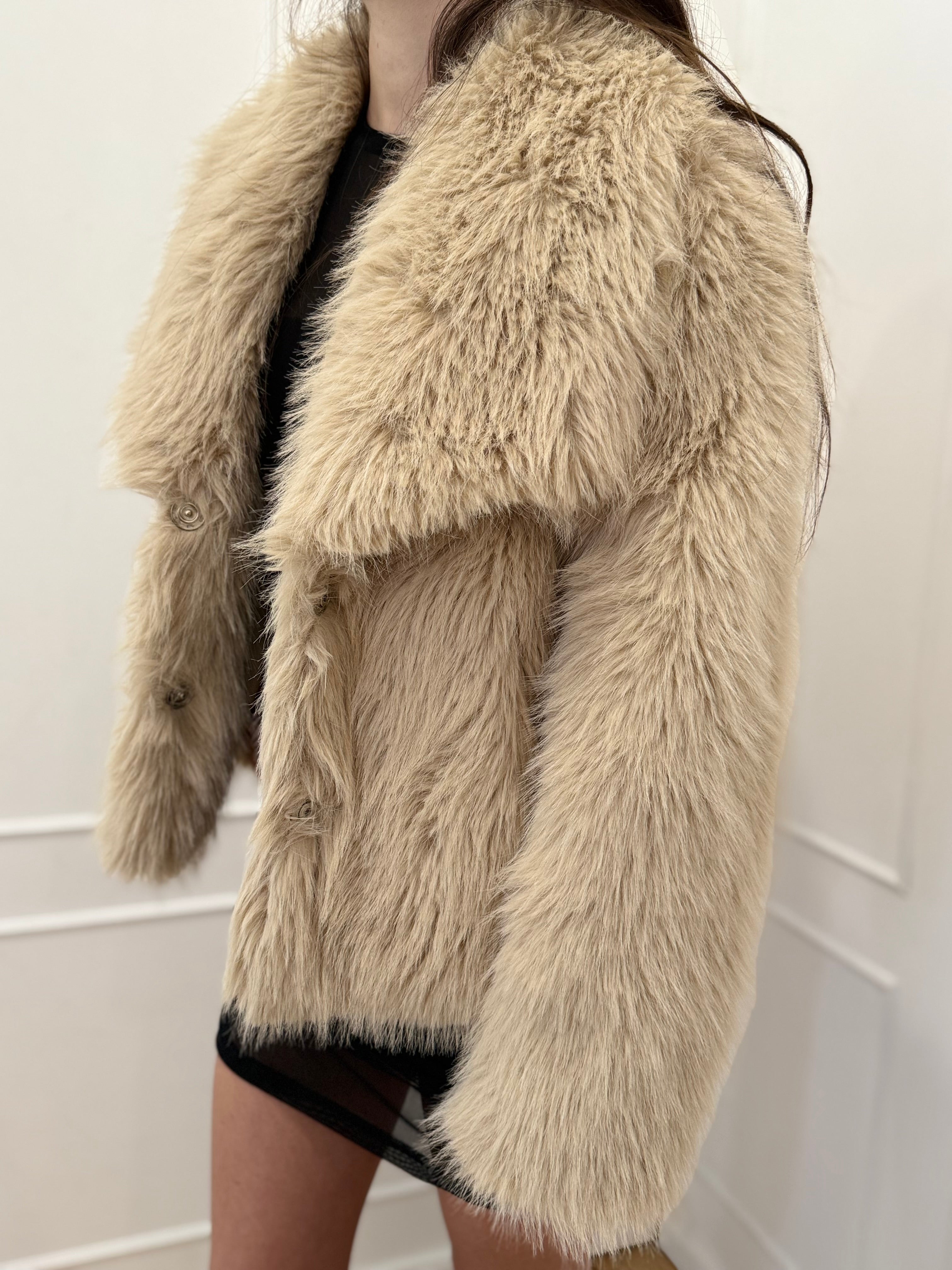 Eco pelliccia beige Susy mix