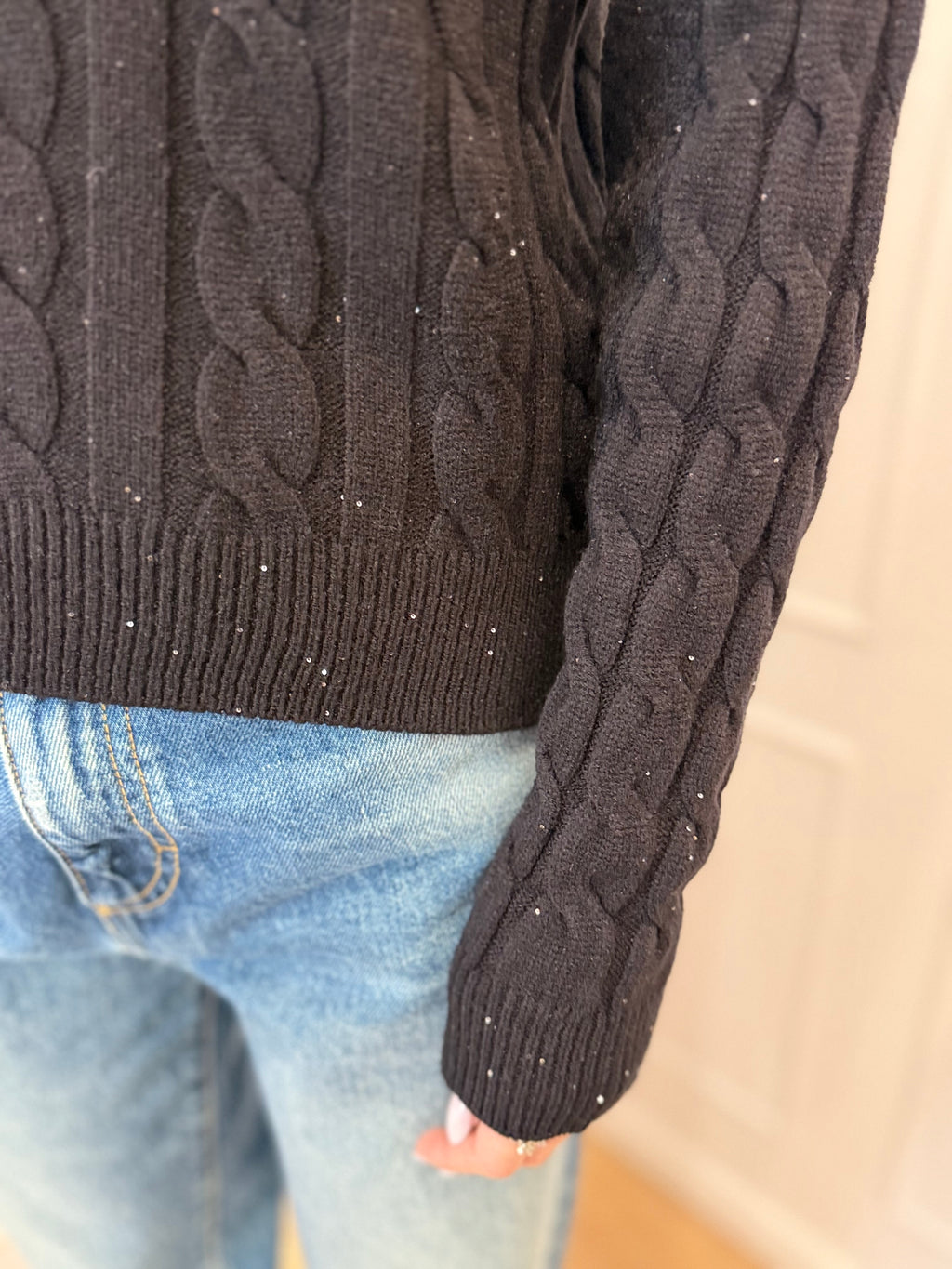 Maglia trecce con micro paillettes Susy mix